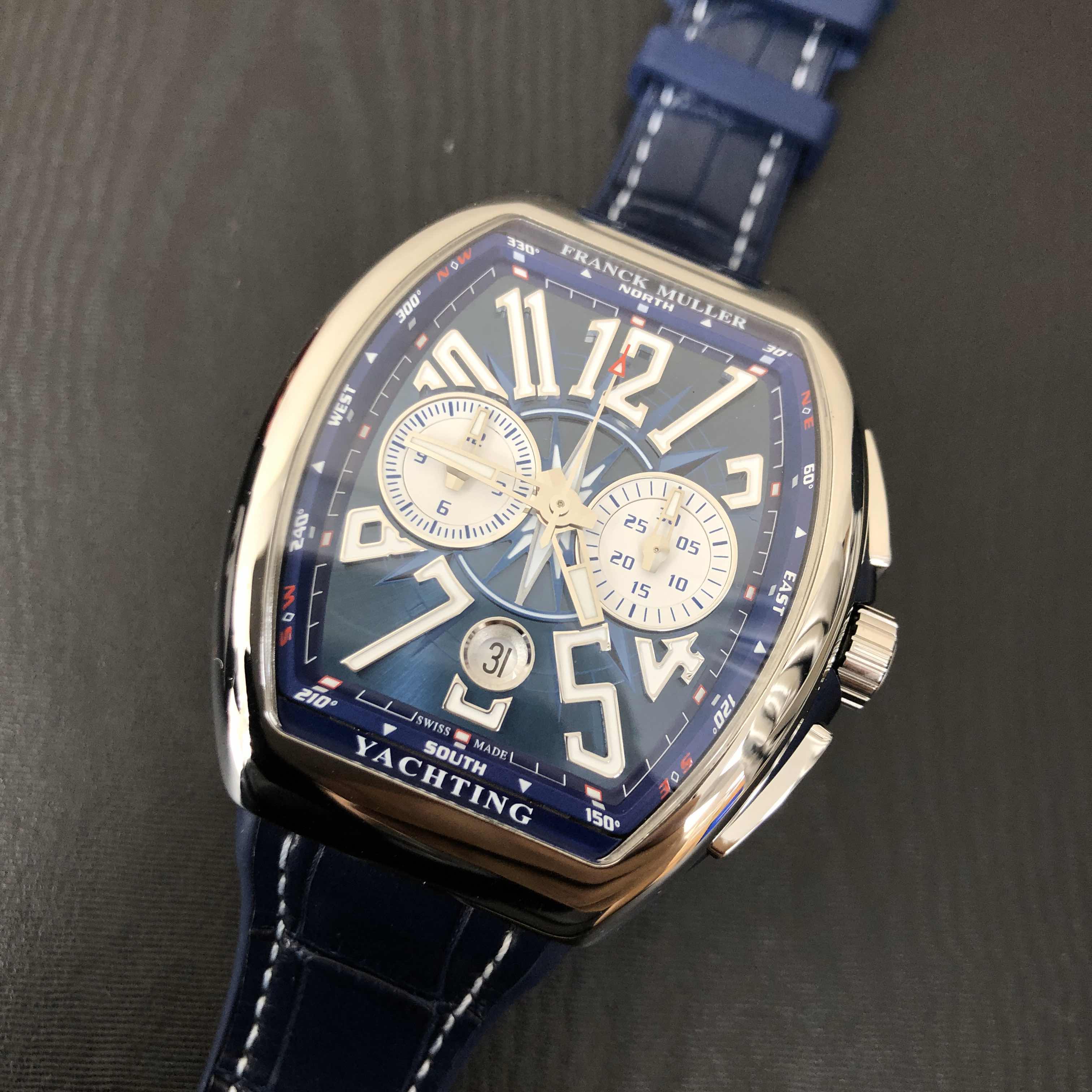 Franck Muller Vanguard V 41 CC DT YACHTING AC.BL Automatic Blue Dial Steel Replica Watch - Image 5