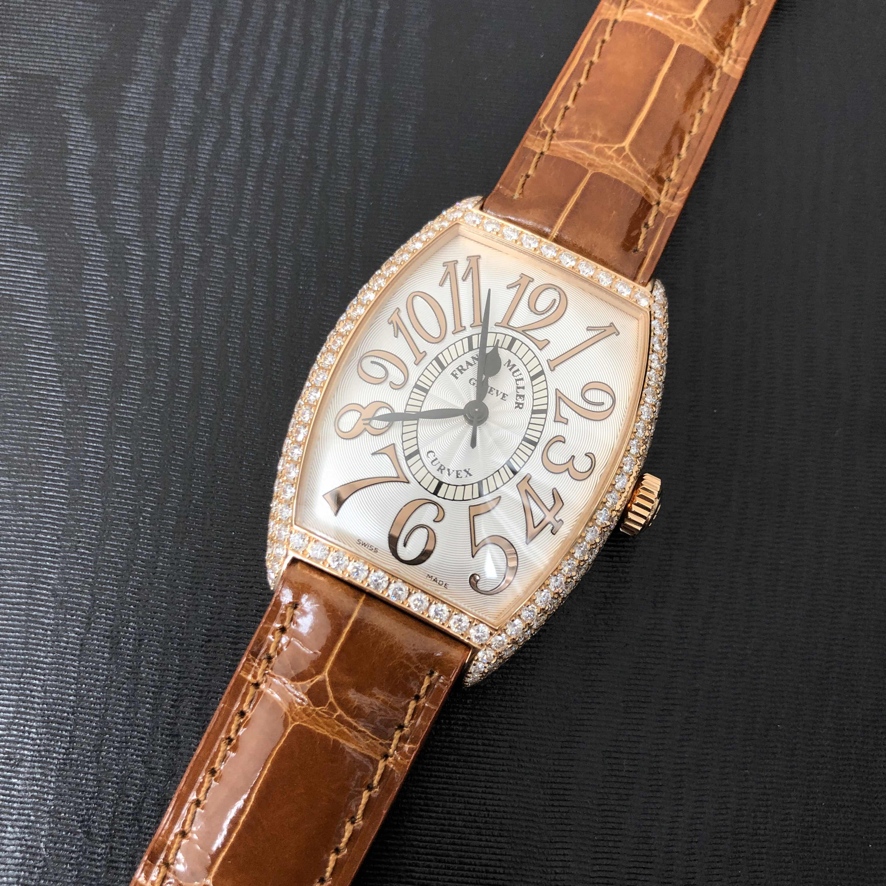 Franck Muller 2852 H SC REL D 5N Replica Watch, Automatic, White Dial, 18kt Rose Gold & Diamonds - Image 5