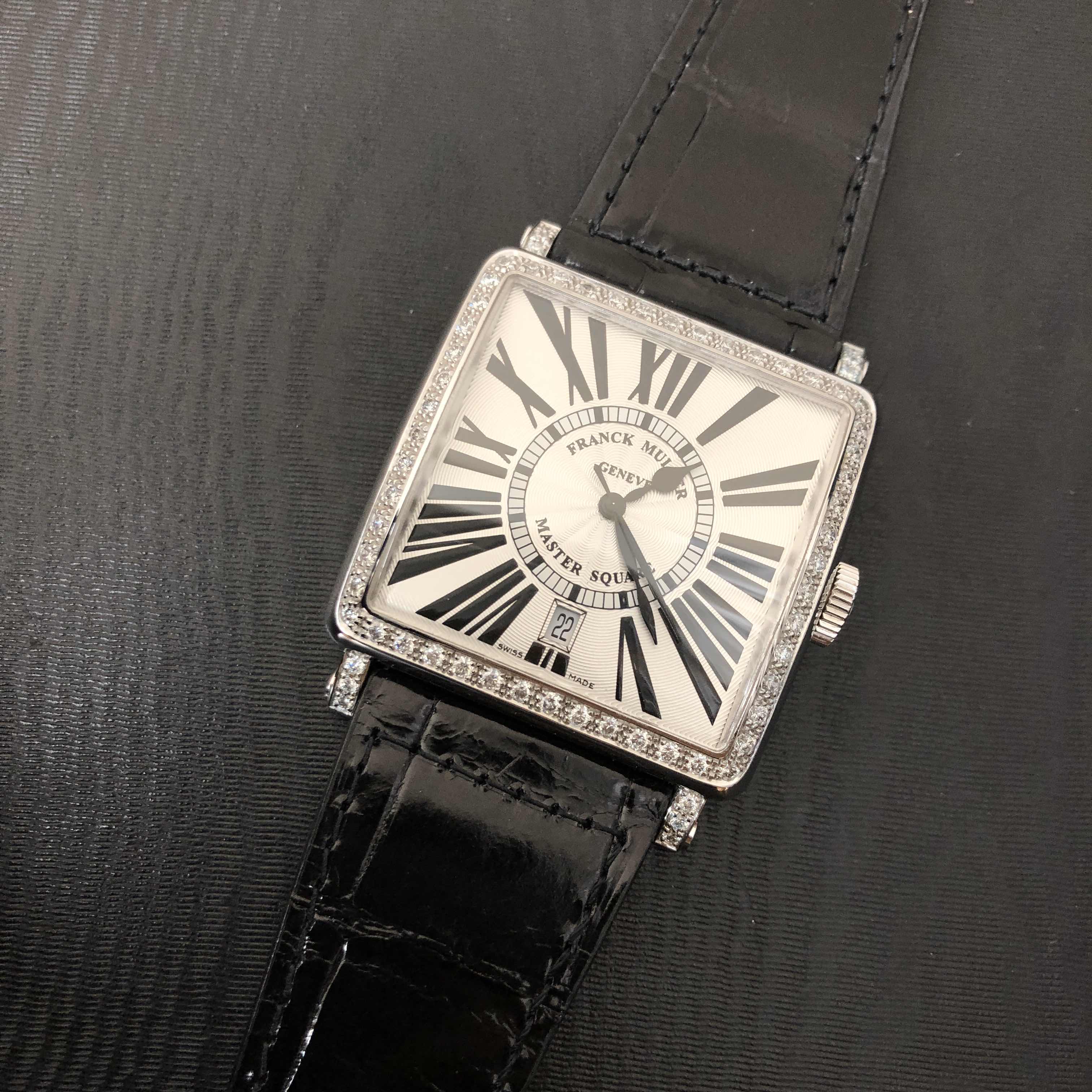 6000 H SC DT R D 1R OG - Franck Muller Master Square Replica Watch - White Gold Diamond - Automatic - Image 5