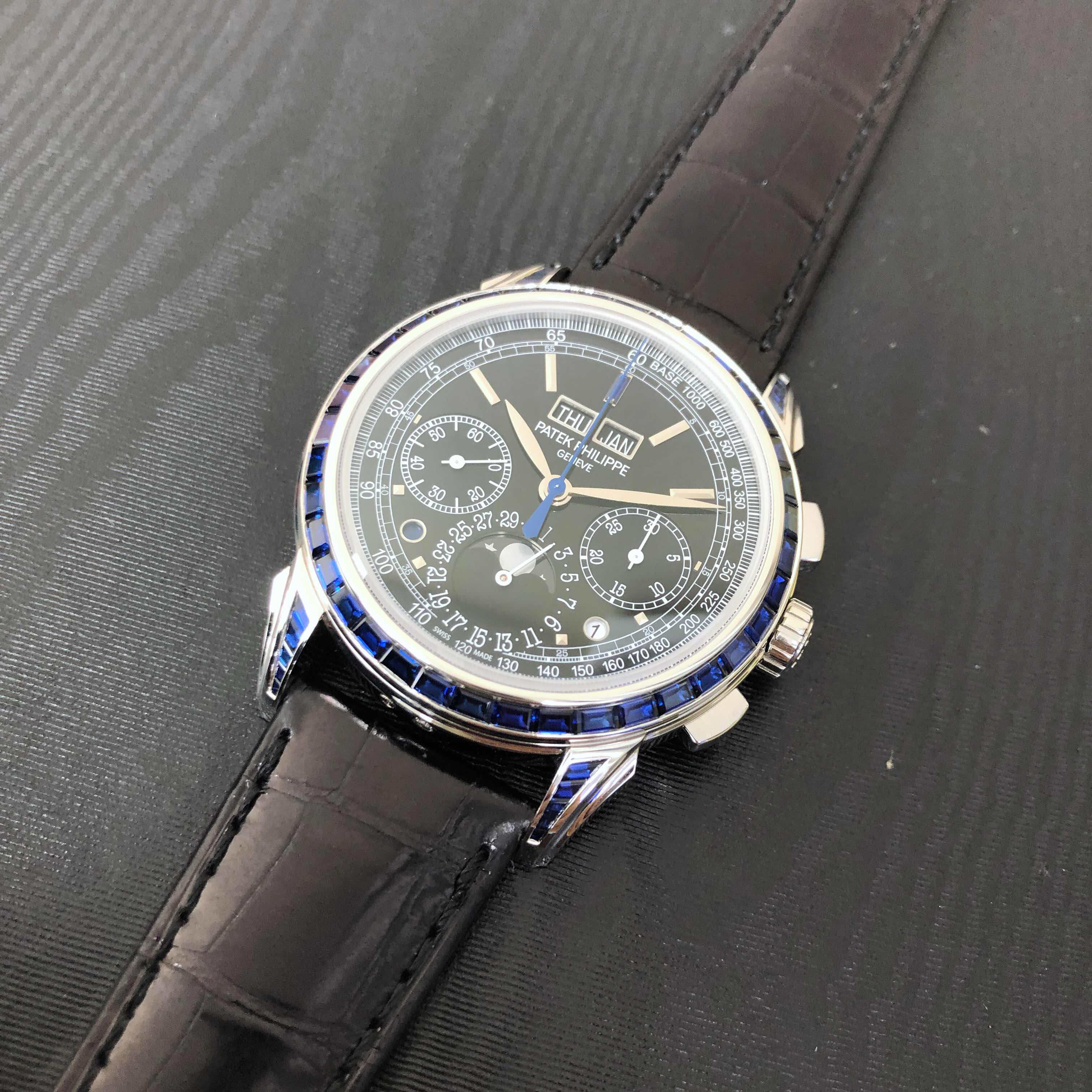 Patek Philippe 5271-11P-001 COMPLICATIONS Manual Wind 950 Platinum Diamonds Black Dial Replica Watch - Image 5