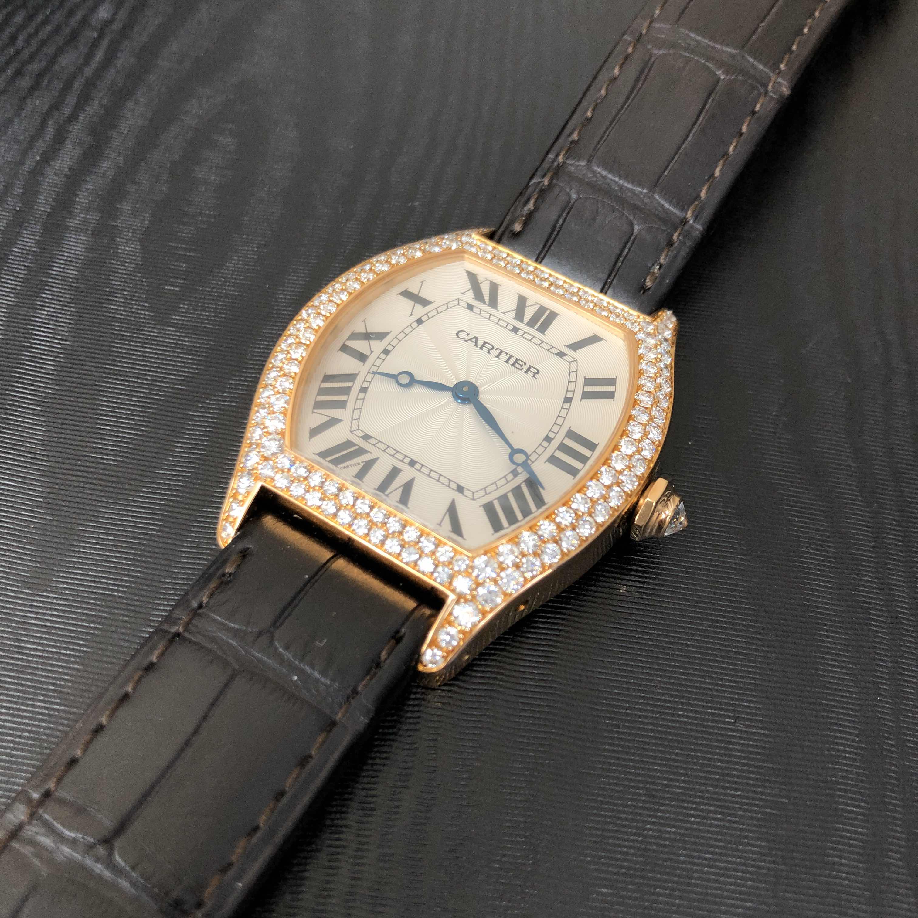 Cartier WA503951 Tortue Manual Wind 18kt Rose Gold Diamonds | Automatic | Steel | Replica Watch - Image 5