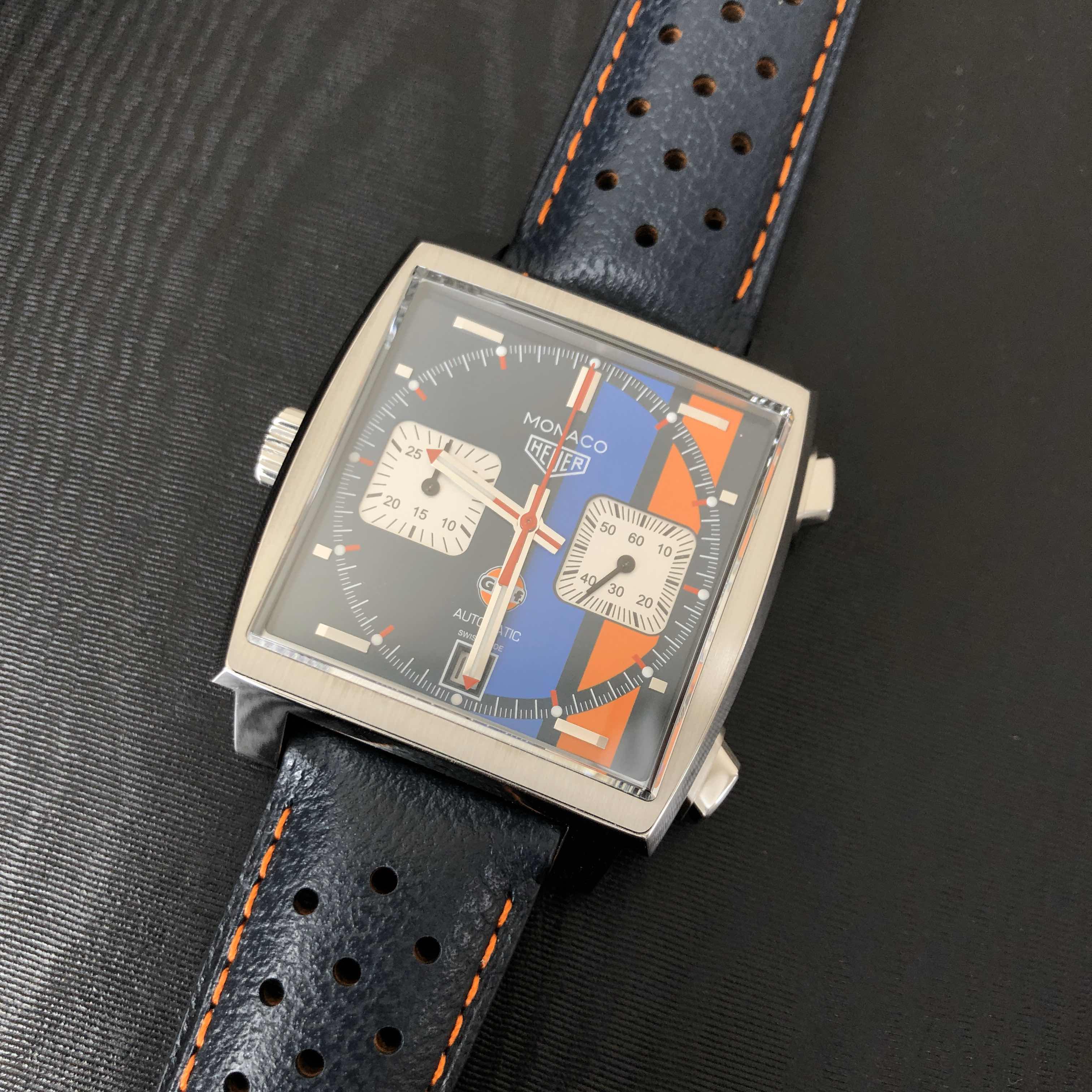 Tag Heuer CAW211R-FC6401 MANACO Replica Watch, Blue Dial, Steel Case, Automatic - Image 5