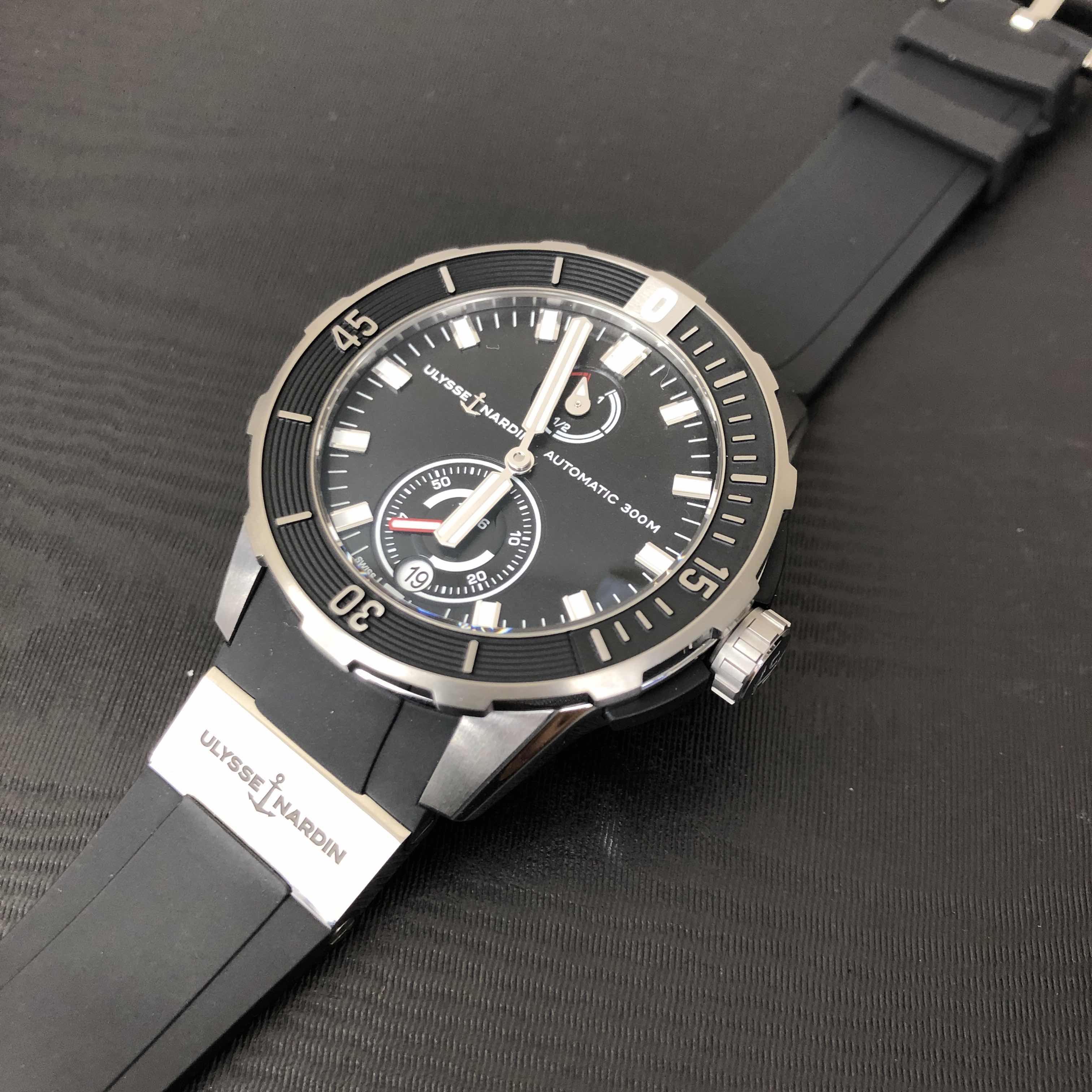 Ulysse Nardin 1183-170-3/92 DIVERS Replica Watch - Automatic Titanium - Black Dial - Rubber Strap - Image 5