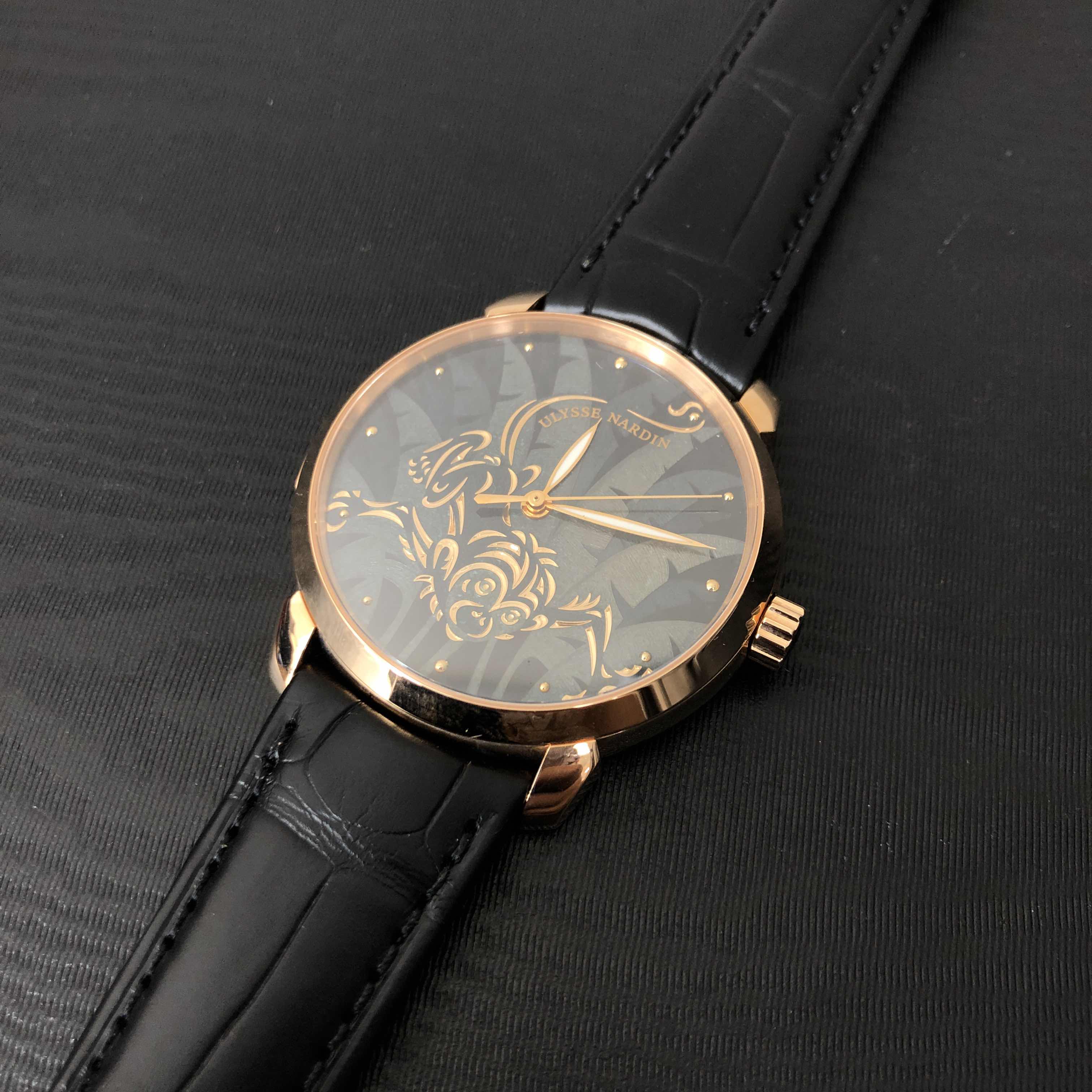 Ulysse Nardin 8152-111-2/SINGE - Replica Watch - Automatic - 18kt Rose Gold - Black Dial - Image 5