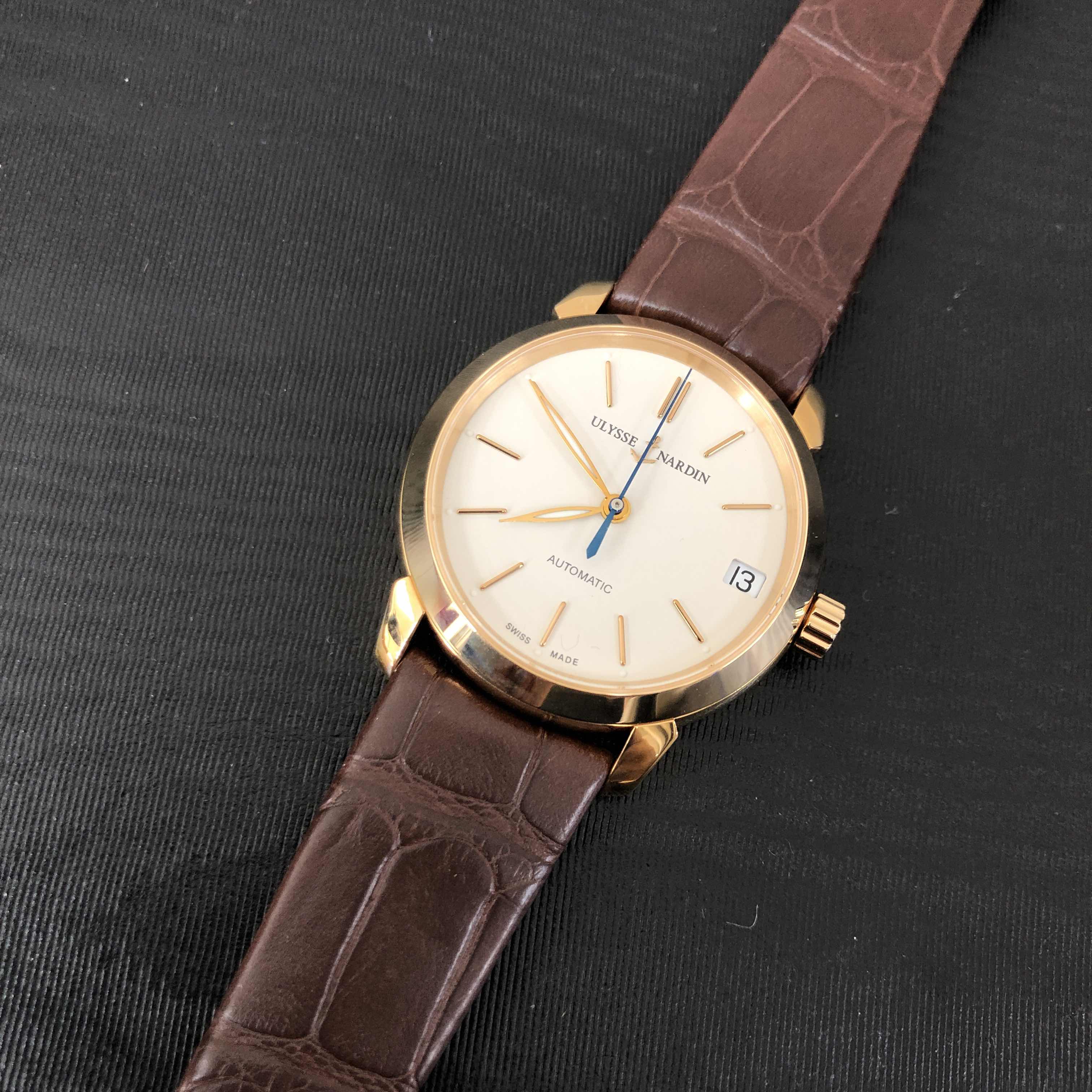 Ulysse Nardin 8106-116-2/90 Replica Watch With Automatic Movement, White Dial, 18kt Rose Gold Case - Image 5