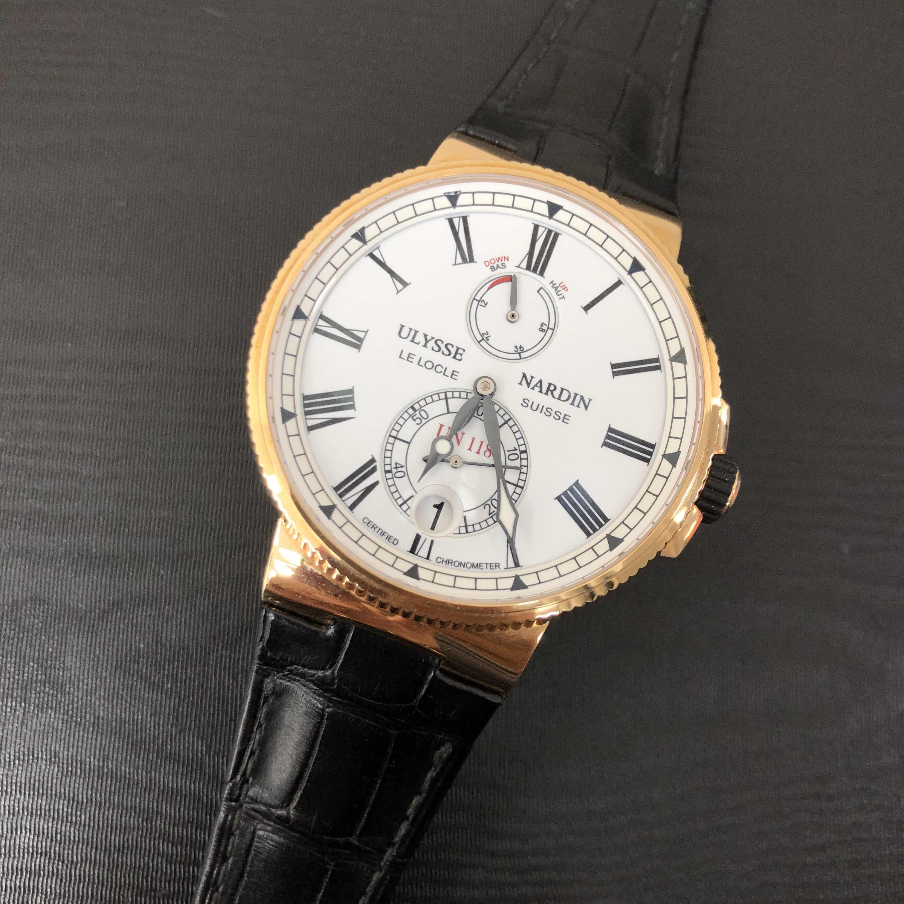 Ulysse Nardin 1186-122/40 MARINE Replica Watch, Automatic, White Dial, 18kt Rose Gold Case - Image 5