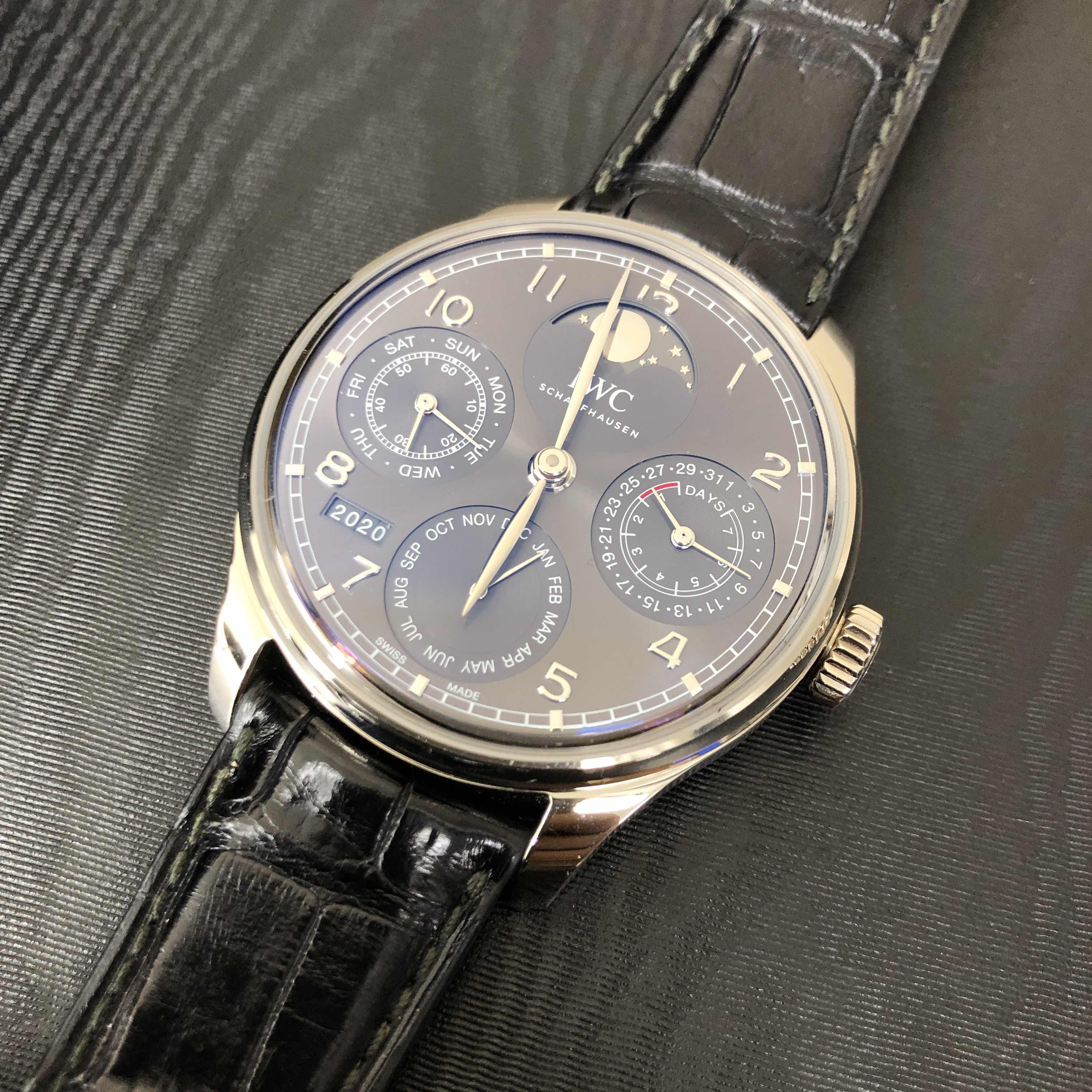 IWC IW503301 PORTUGUESE - Replica Watch - Gray Dial - Automatic - 18kt White Gold - Alligator Strap - Image 5