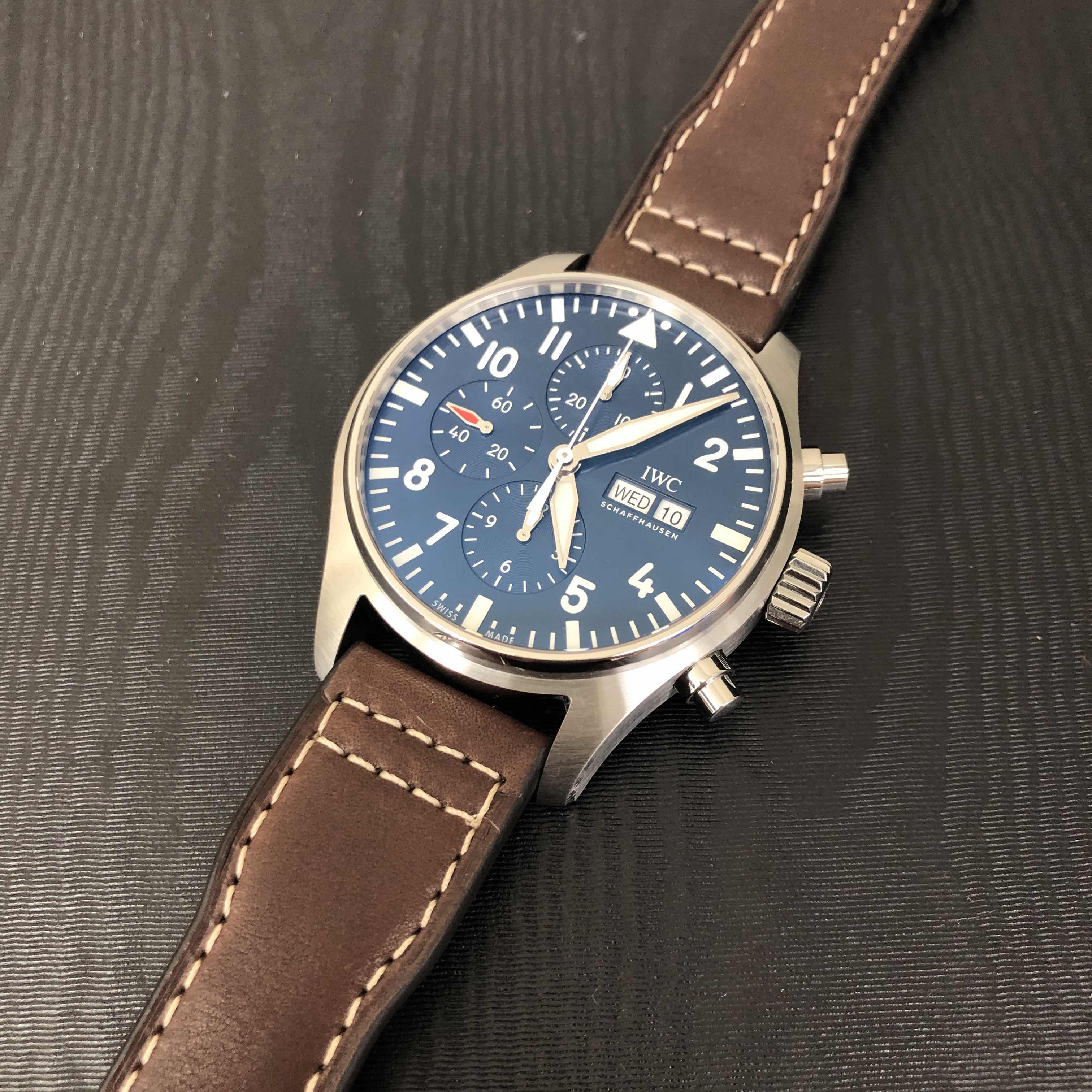IWC IW377714 - Replica Watch - Automatic - Blue Dial - Steel Case - Brown Cowhide Strap - Image 5