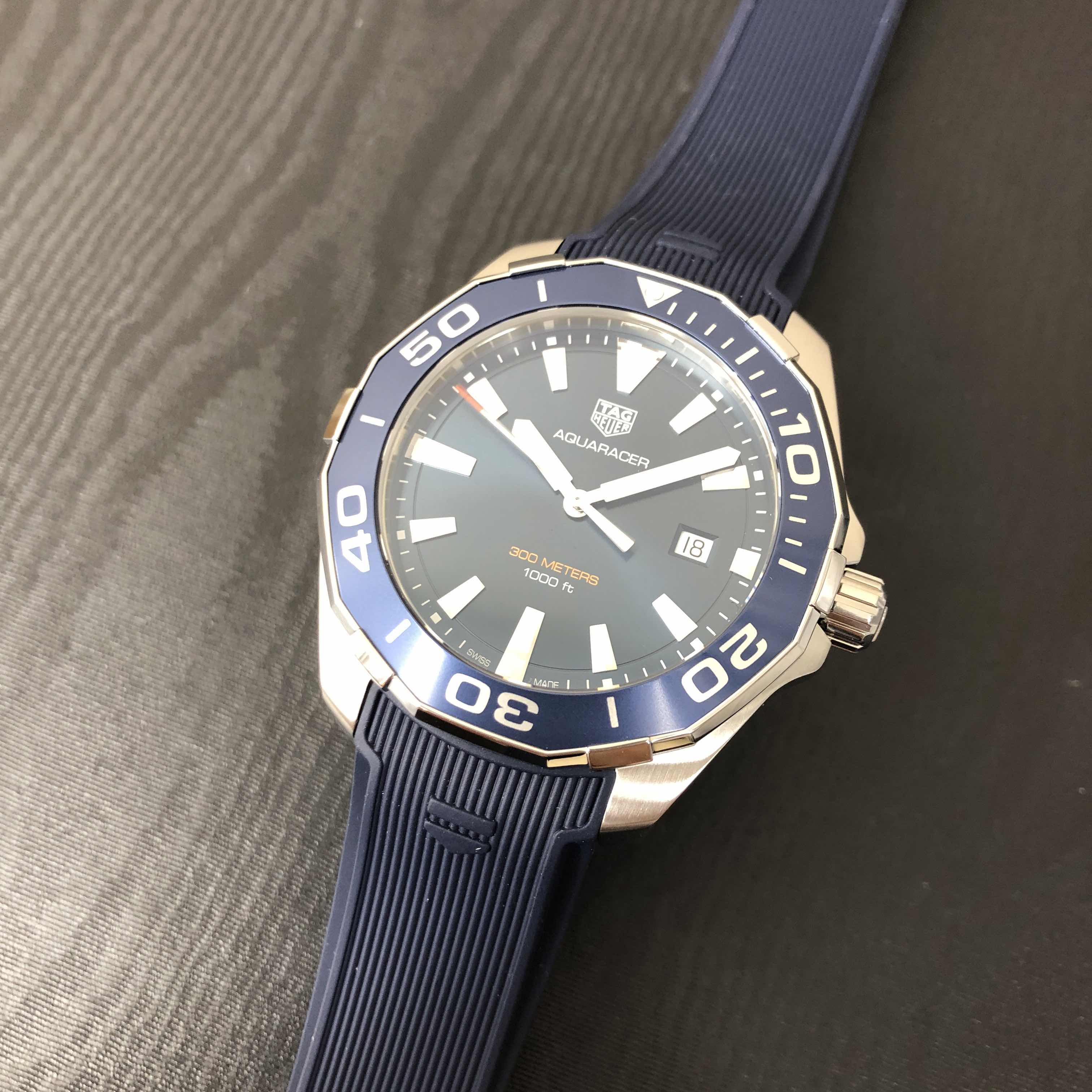 Tag Heuer Aquaracer WAY101C.FT6153 Quartz Stainless Steel Blue Dial Rubber Replica Watch - Image 5