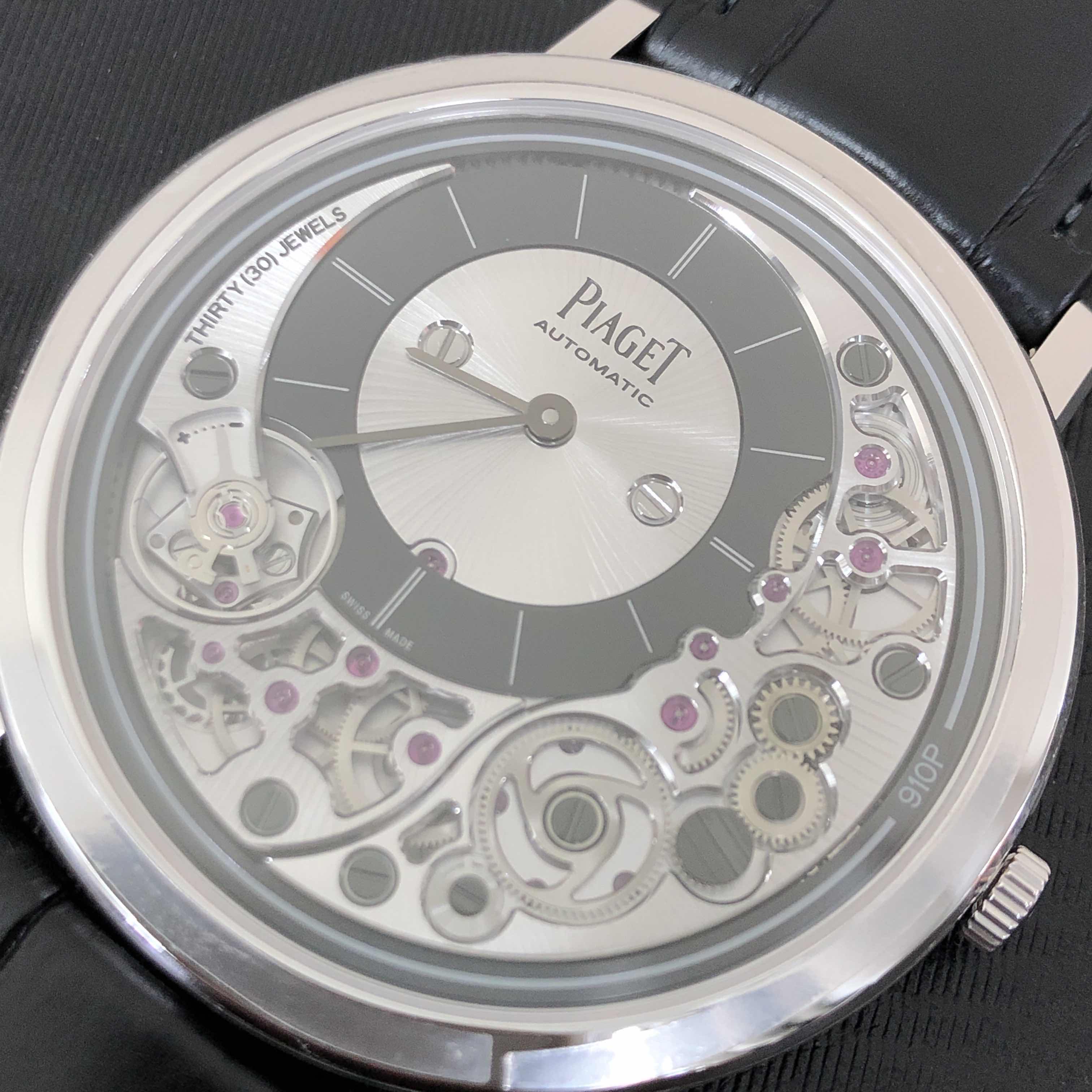 Piaget G0A43121 Automatic Silver Dial 18kt White Gold Alligator Strap Replica Watch - Image 5