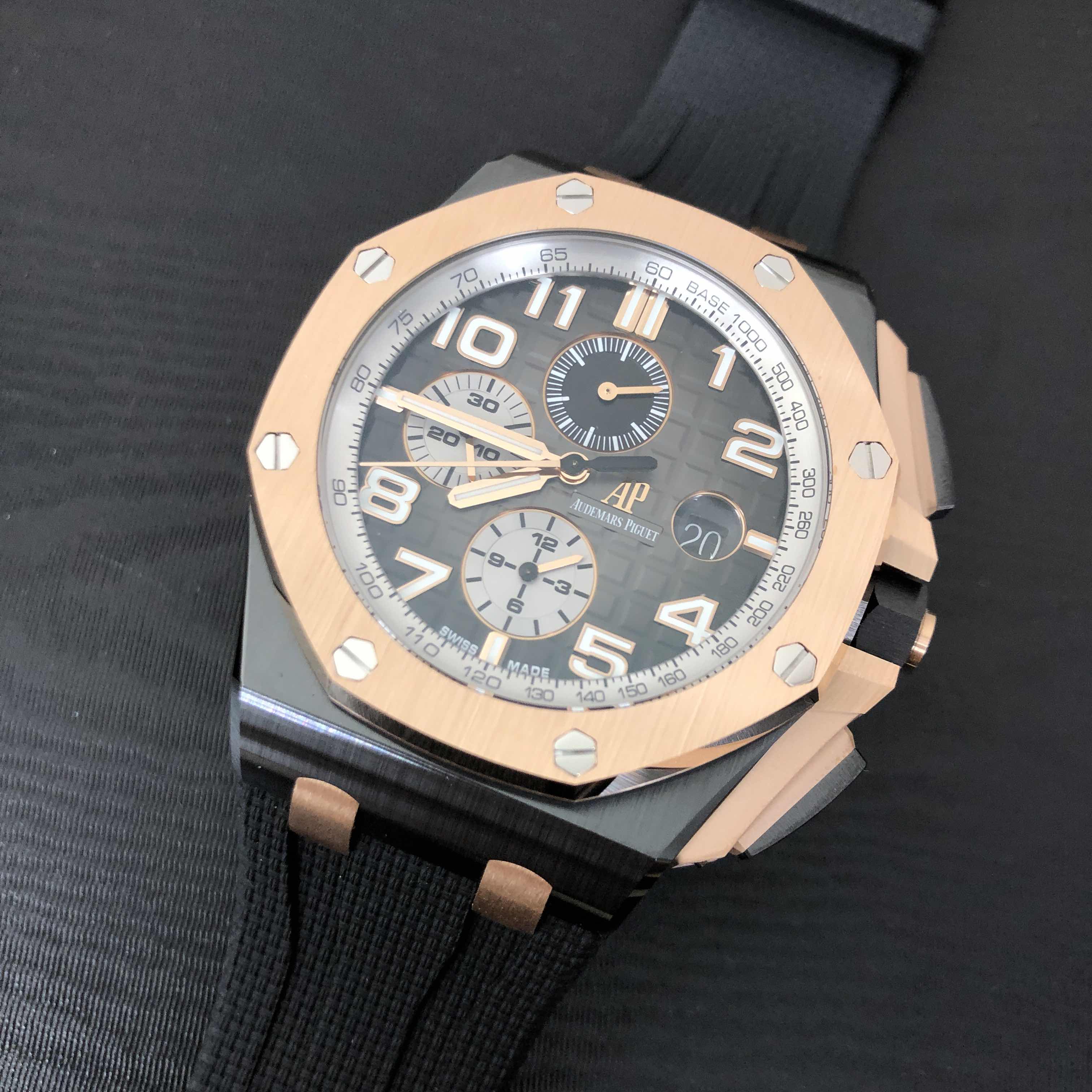 Audemars Piguet 26405NR.OO.A002CA.01 Royal Oak Offshore Replica Watch, Automatic, Gray Dial, Rose - Image 5
