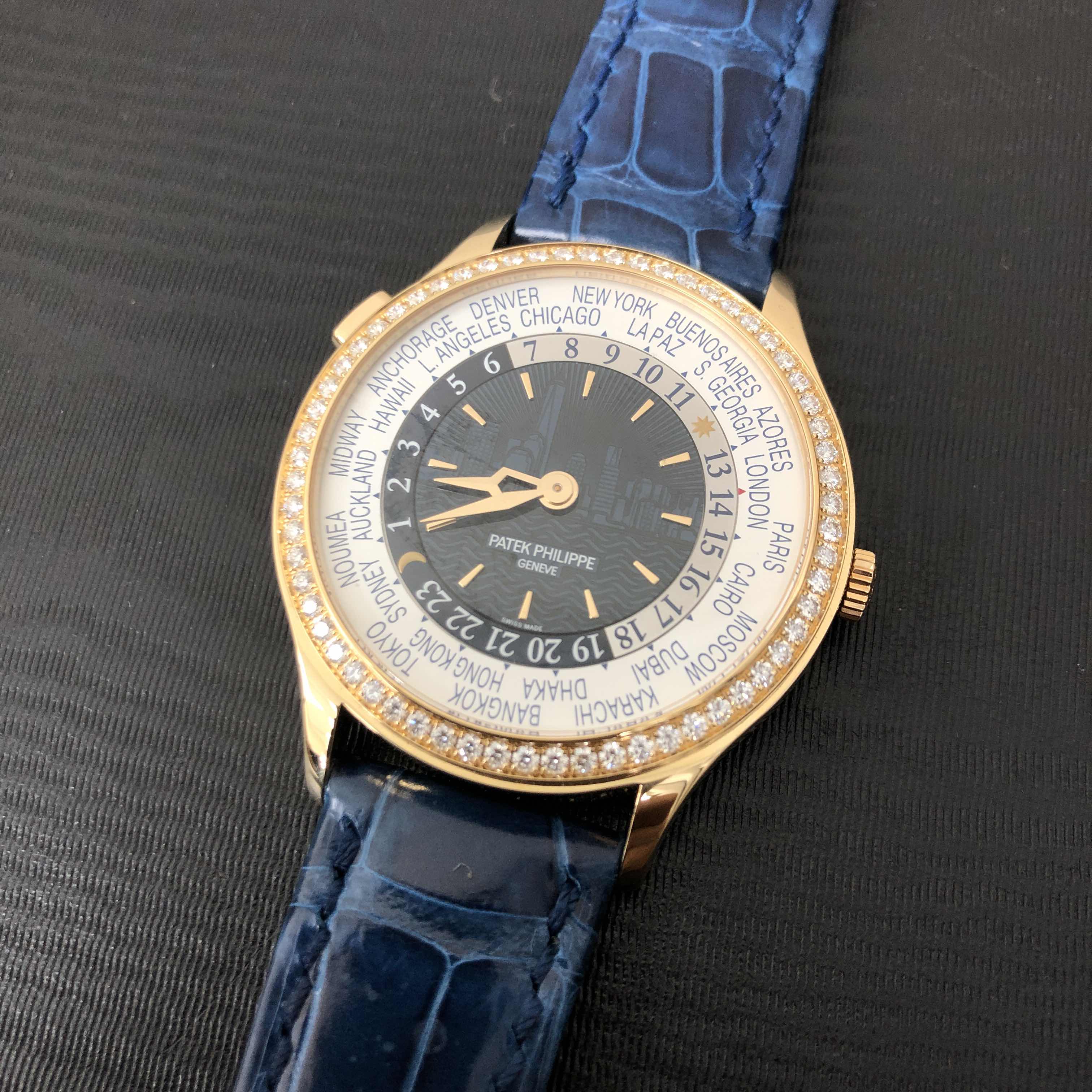 7130R-012 - Patek Philippe Complications Replica Watch - 18kt Rose Gold Diamond Blue Dial - Image 5