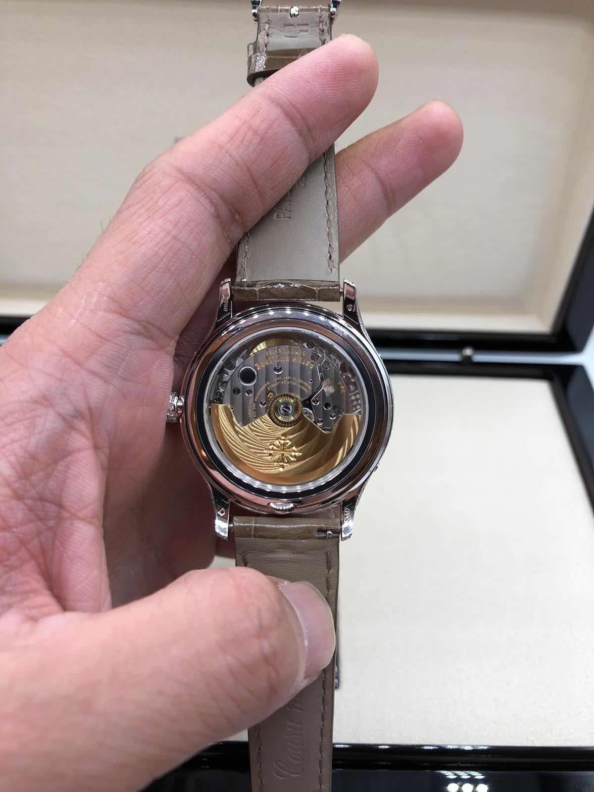 Patek Philippe 4948G-001 COMPLICATIONS Automatic 18kt White Gold Diamond Black Dial Brown Alligator - Image 5