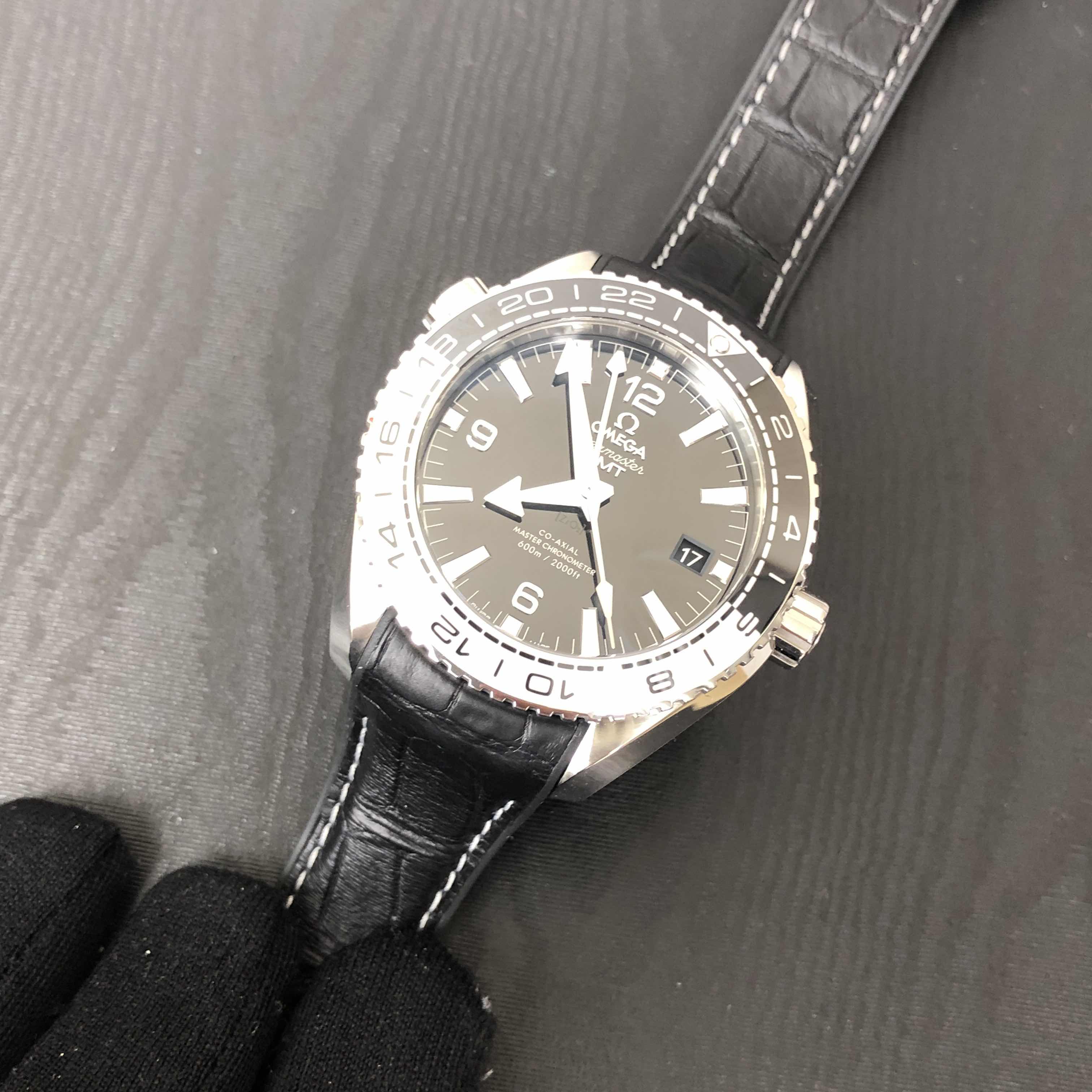 Omega Seamaster 215.33.44.22.01.001 Automatic - Black Dial - Leather Strap - Replica Watch - Image 5