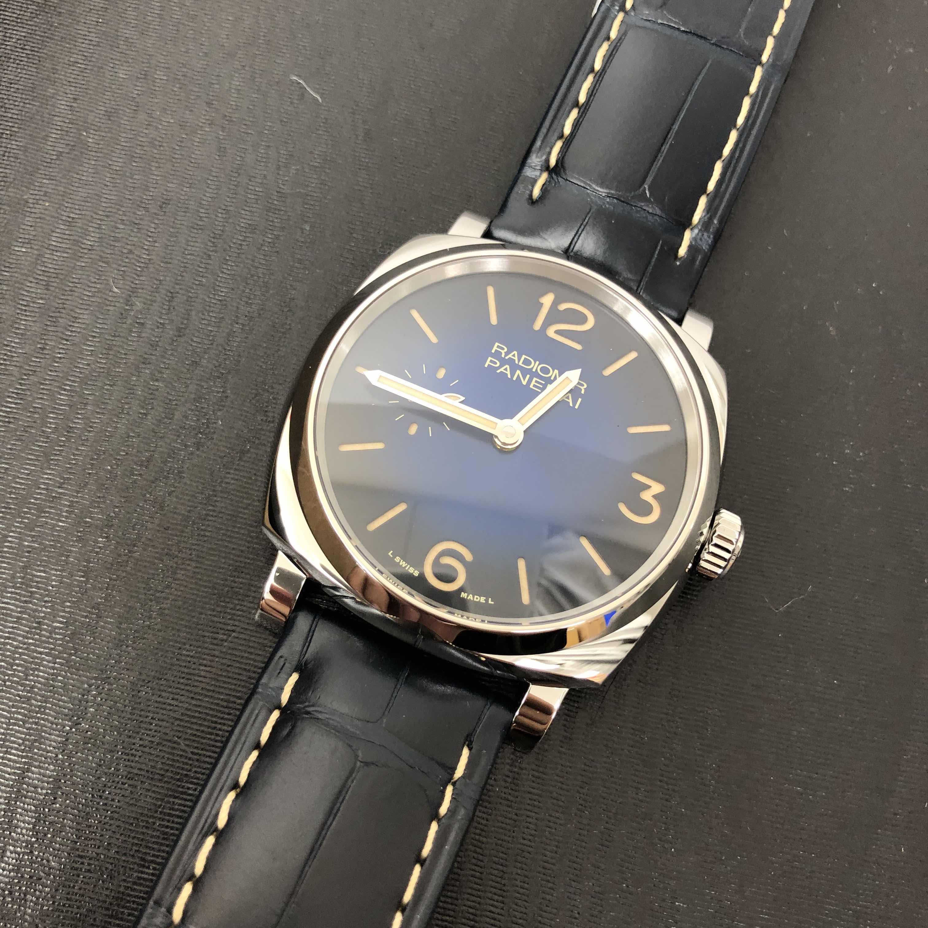 Panerai PAM01144 Radiomir Replica Watch, Dark Blue Dial, Steel Case, Manual Wind - Image 5