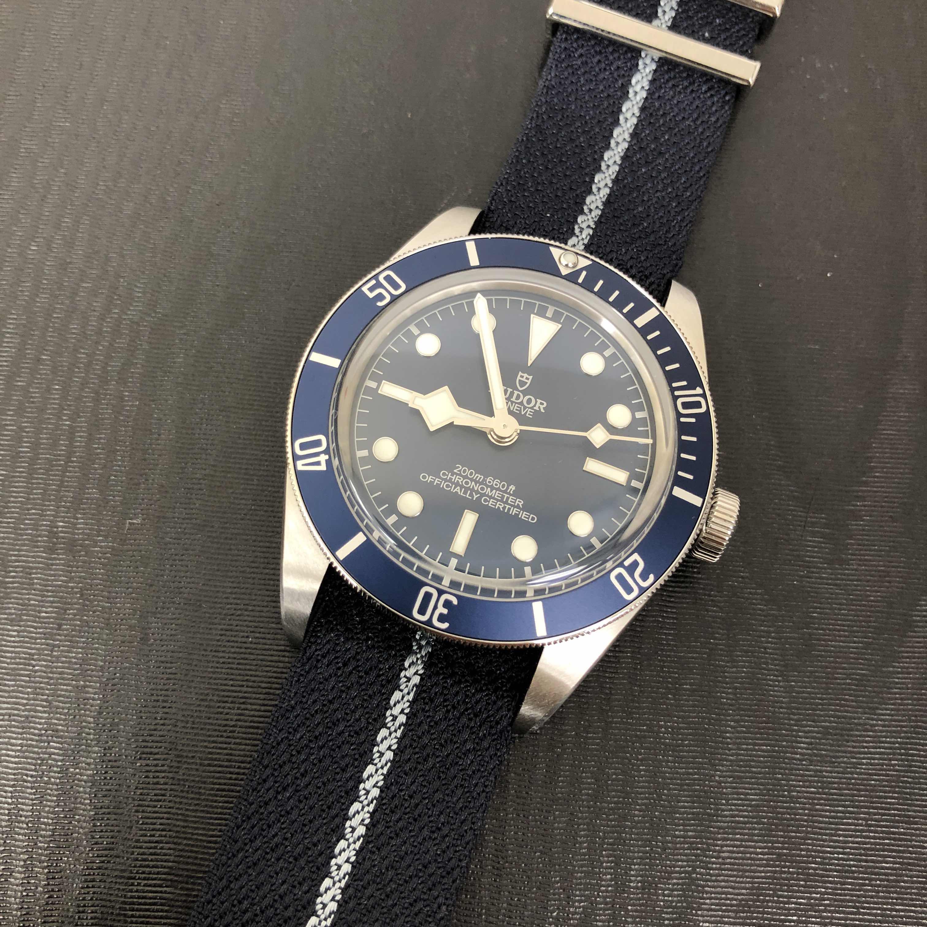 Tudor 79030B-CS Black Bay 1958 Replica Watch, Blue Dial, Canvas Strap, Automatic - Image 5