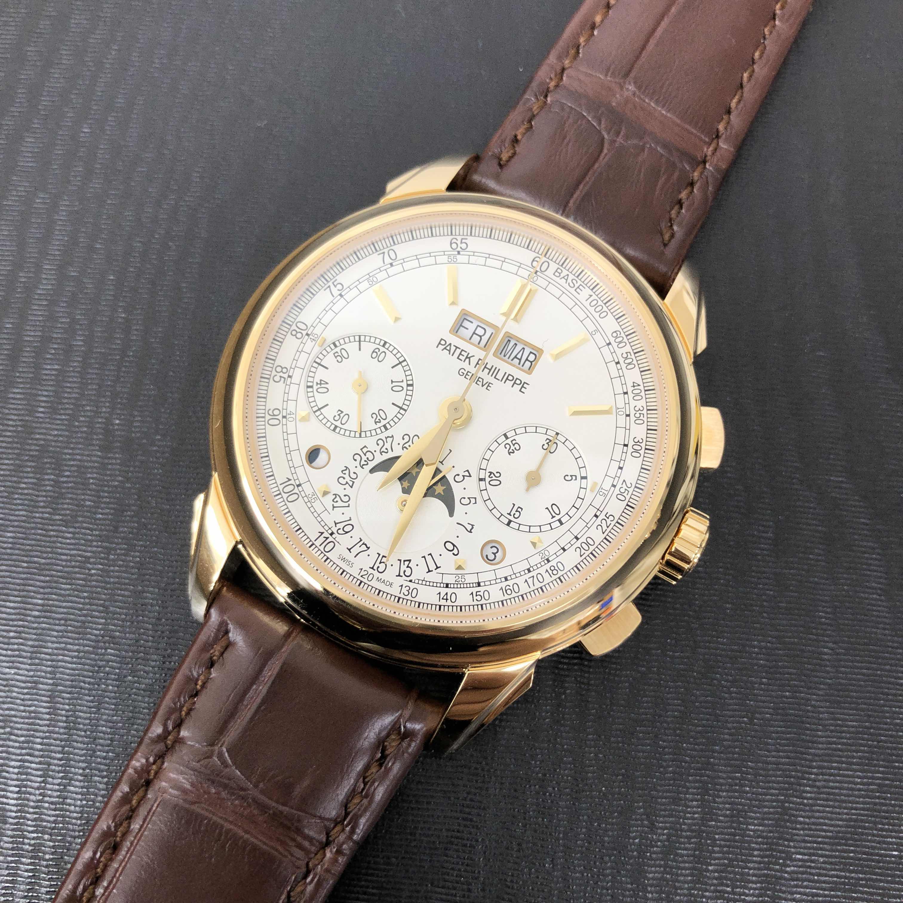 Patek Philippe 5270J-001 Replica Watch, White Dial, 18kt Yellow Gold Case, Manual Wind - Image 4