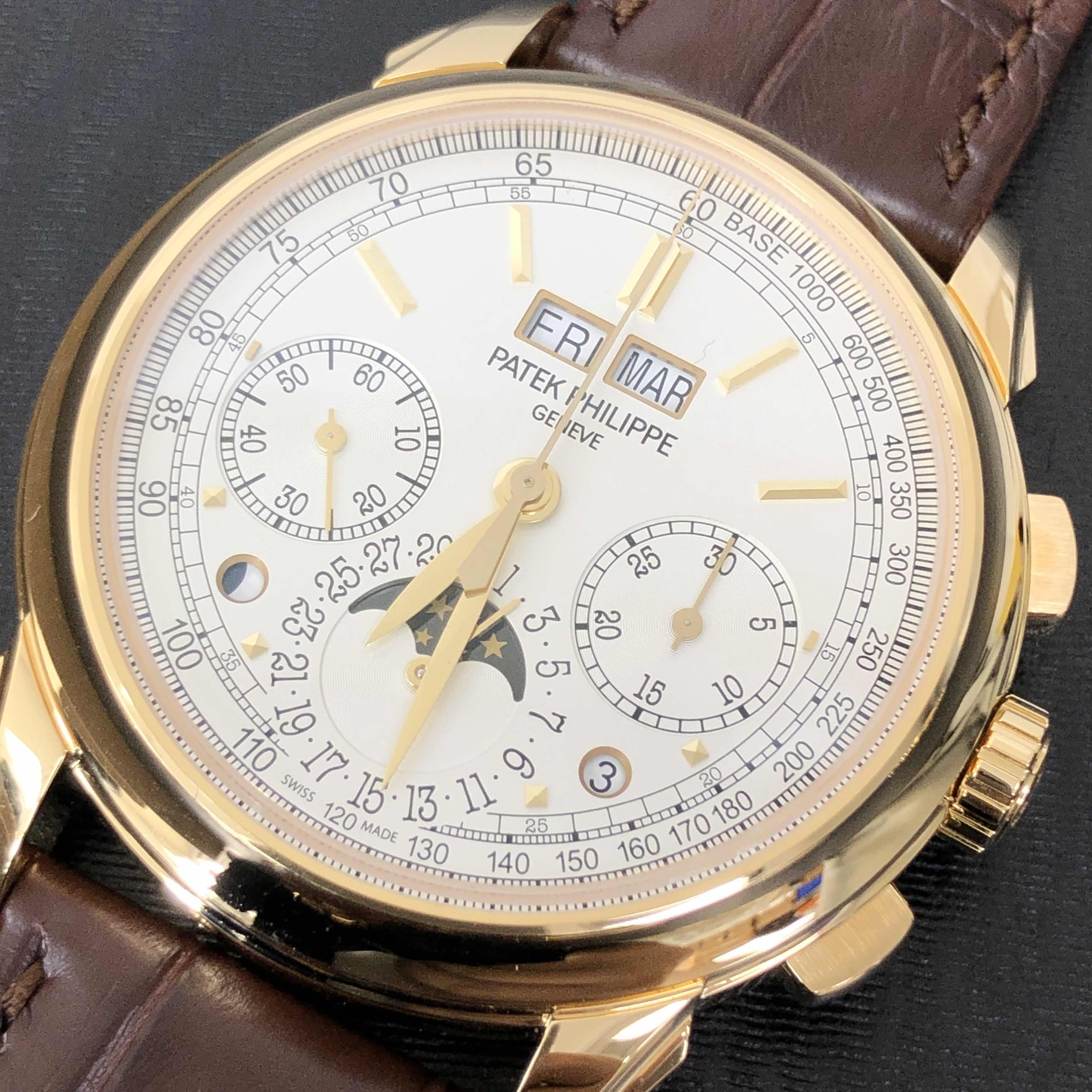Patek Philippe 5270J-001 Replica Watch, White Dial, 18kt Yellow Gold Case, Manual Wind - Image 5