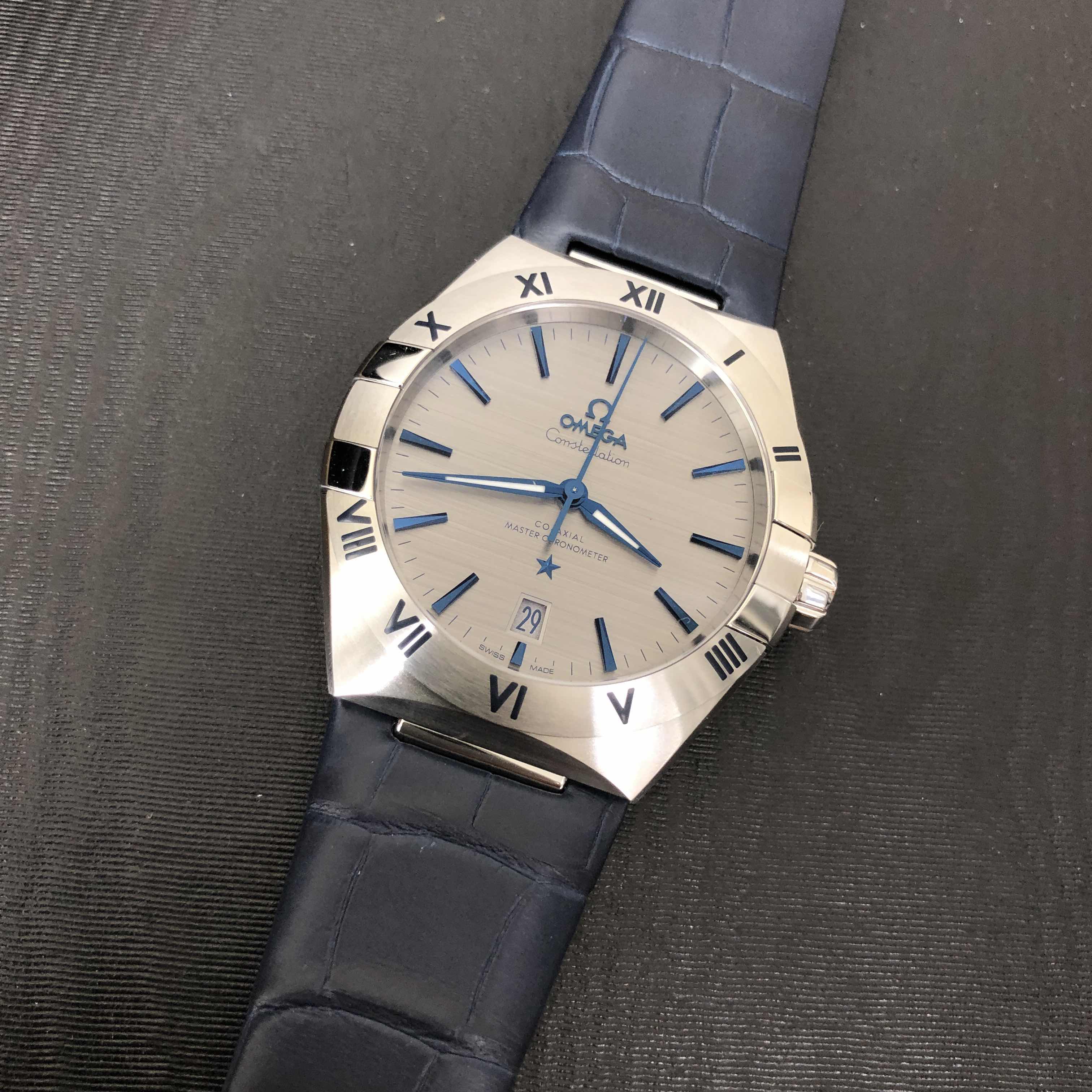 Omega Constellation 131.13.39.20.06.002 Replica Watch, Automatic, Gray Dial, Steel Case, Blue - Image 5
