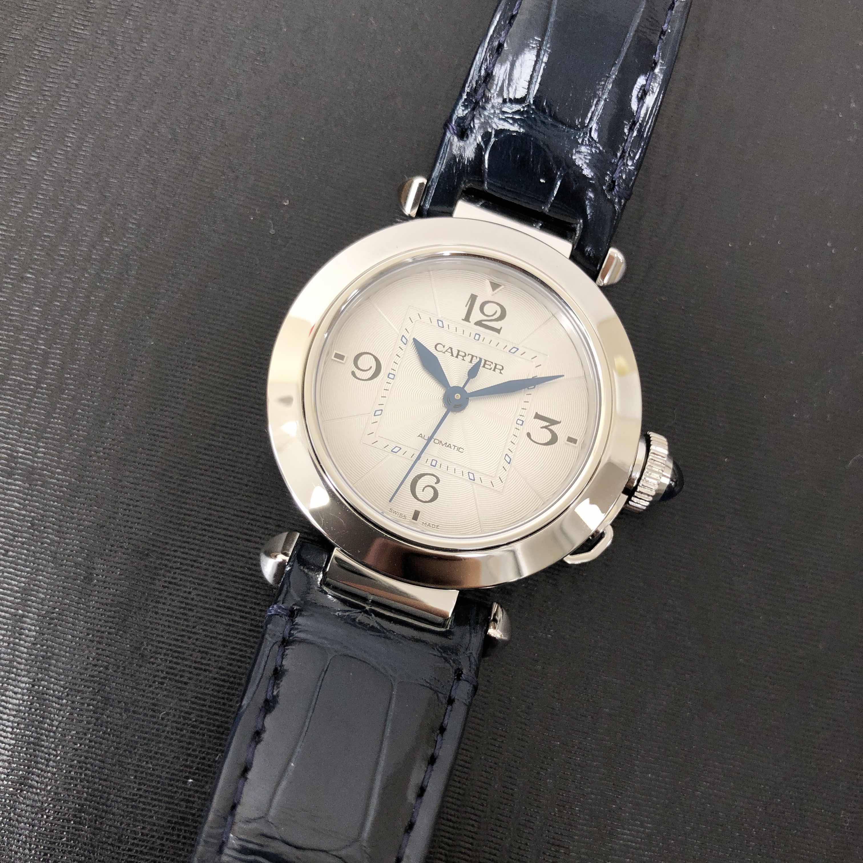 Cartier PASHA DE CARTIER WSPA0012 Automatic Swiss Steel Dial Black Alligator Strap Replica Watch - Image 5