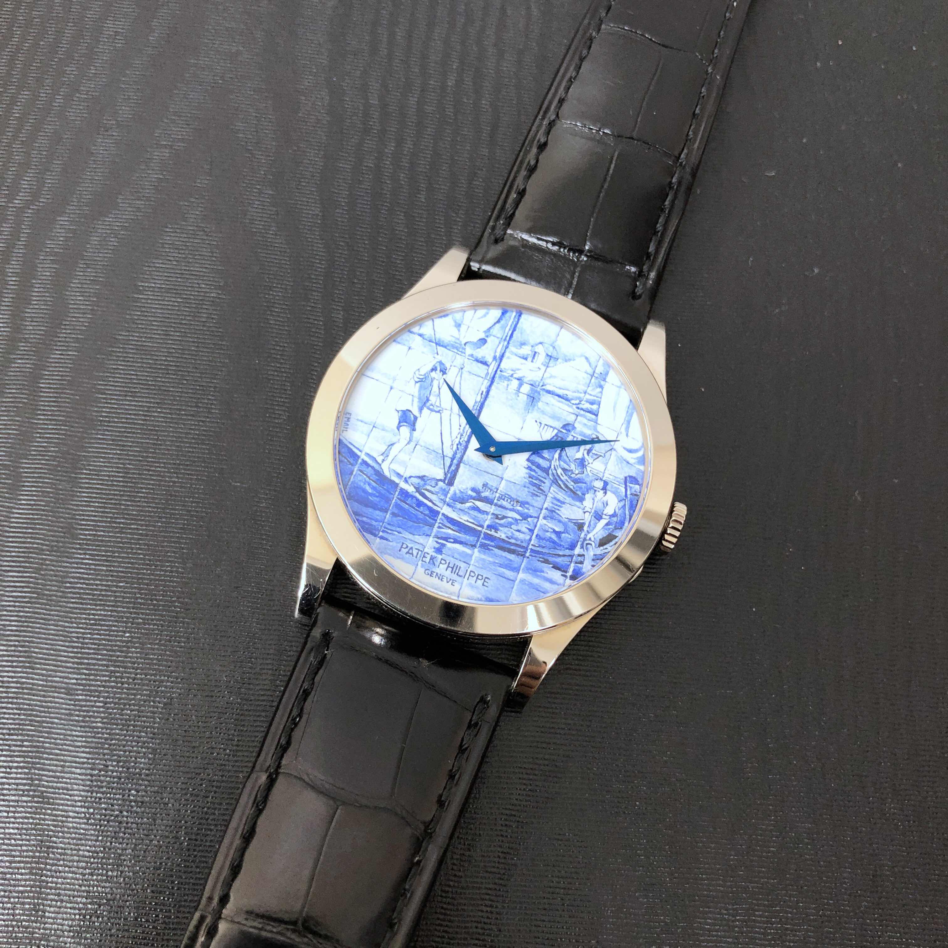 Patek Philippe 5089G-060 Replica Watch, Blue Dial, 18kt White Gold Case, Alligator Strap - Image 5
