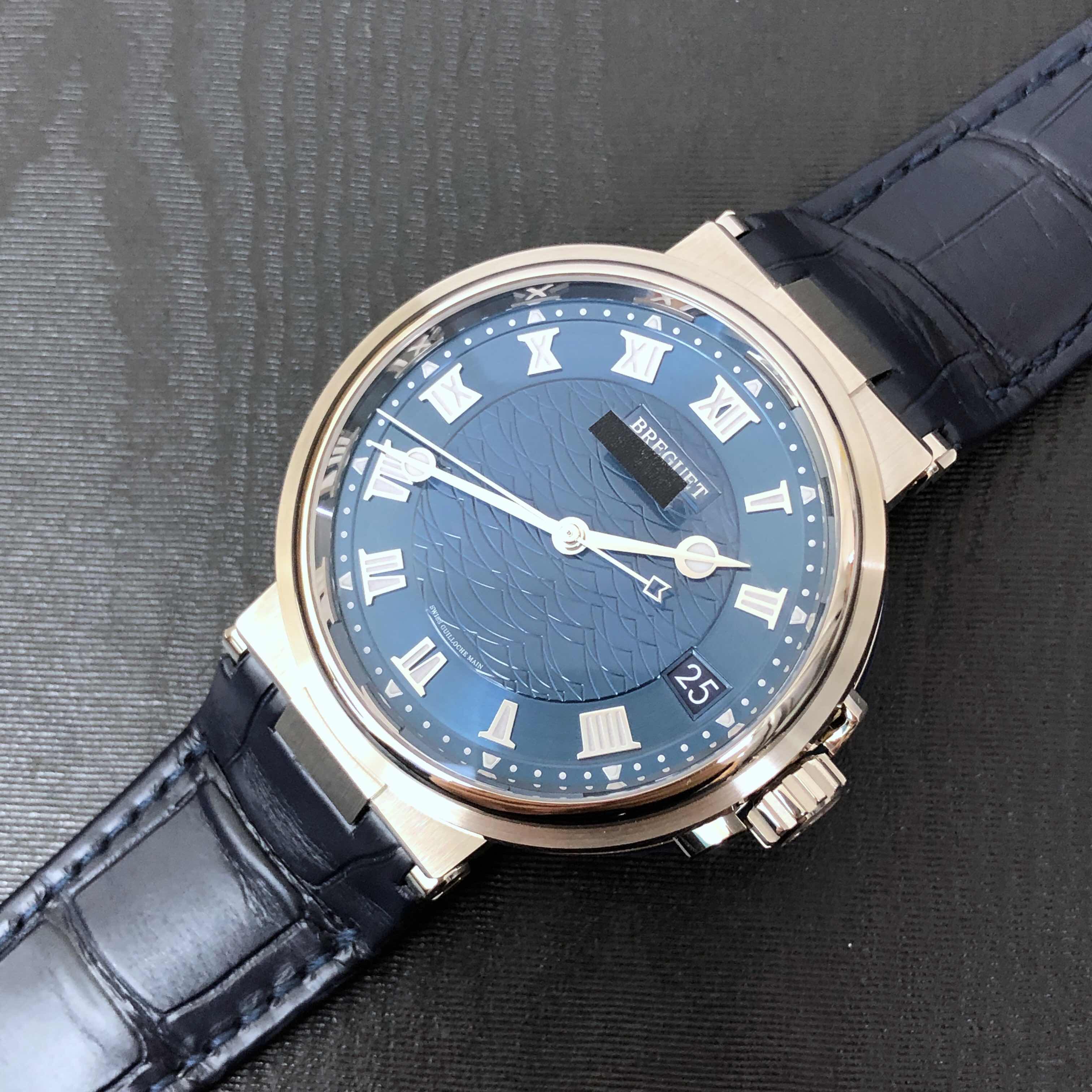 Breguet 5517BB/Y2/9ZU MARINE Automatic 18kt White Gold Blue Rubber | Replica Watch - Image 5