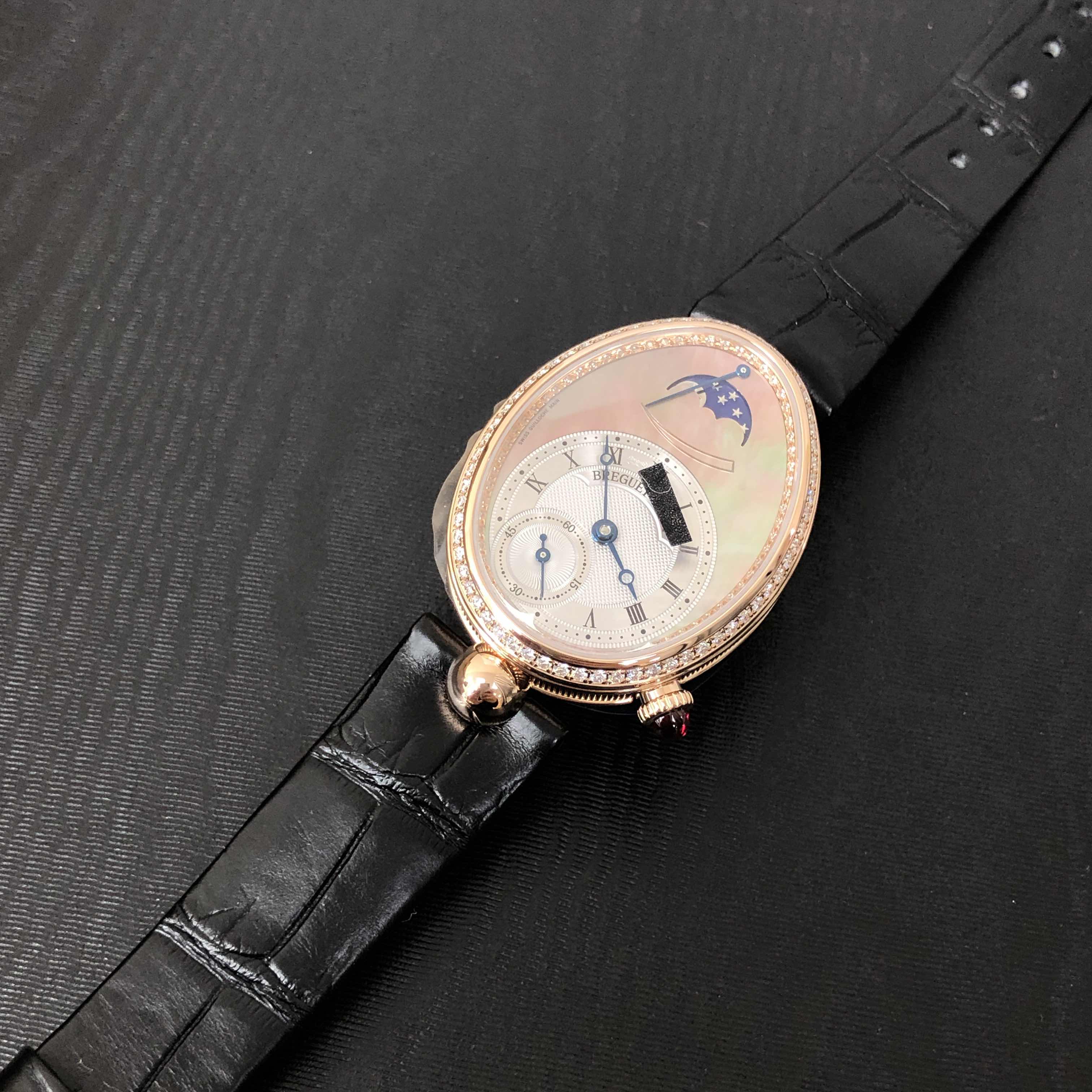 Breguet Reine De Naples 8908BR/5T/964/D00D Replica Watch - Automatic - Rose Gold Diamonds - Black - Image 5