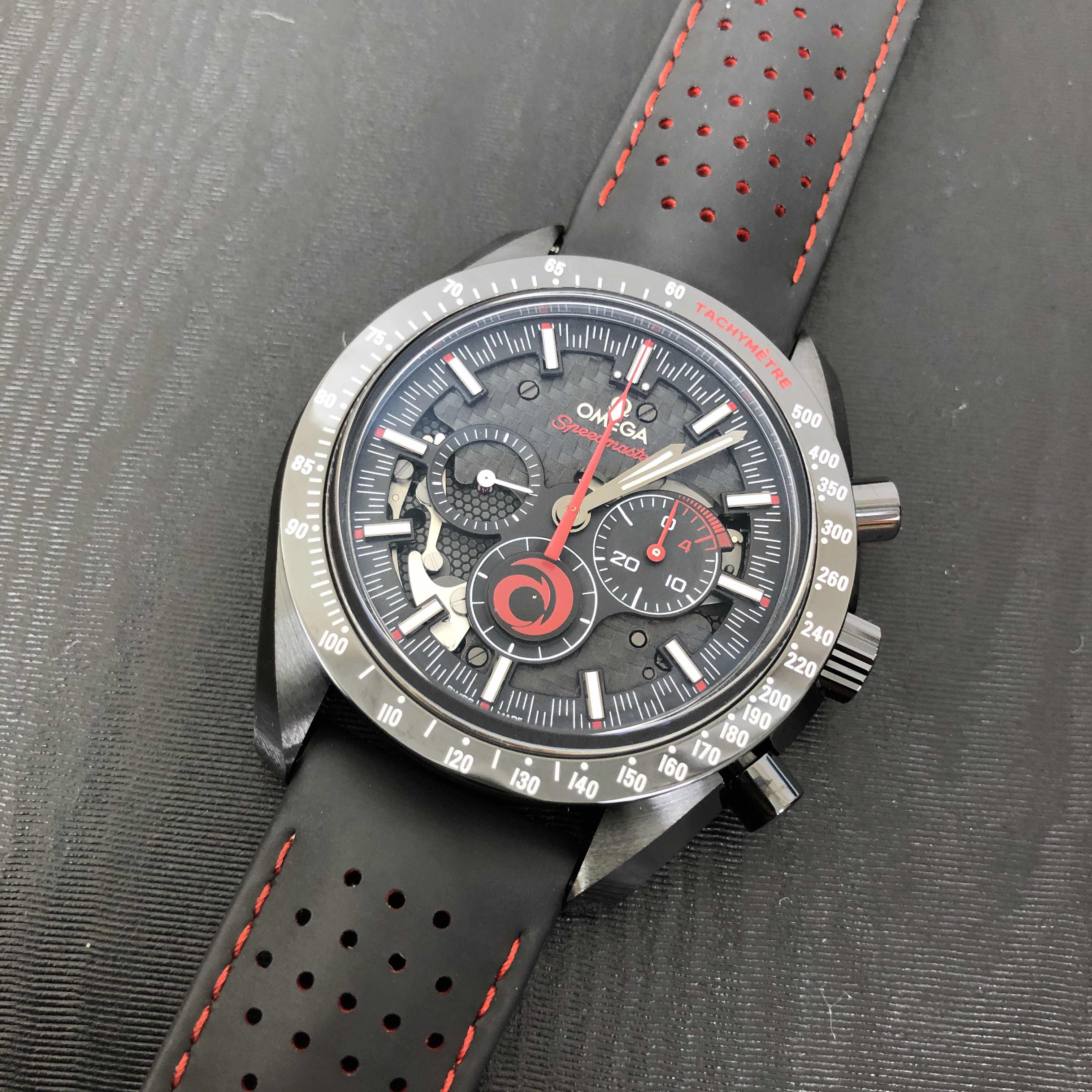 Omega 311.92.44.30.01.002 SPEEDMASTER Ceramic Auto Movement Replica Watch - Black Dial, Leather - Image 5