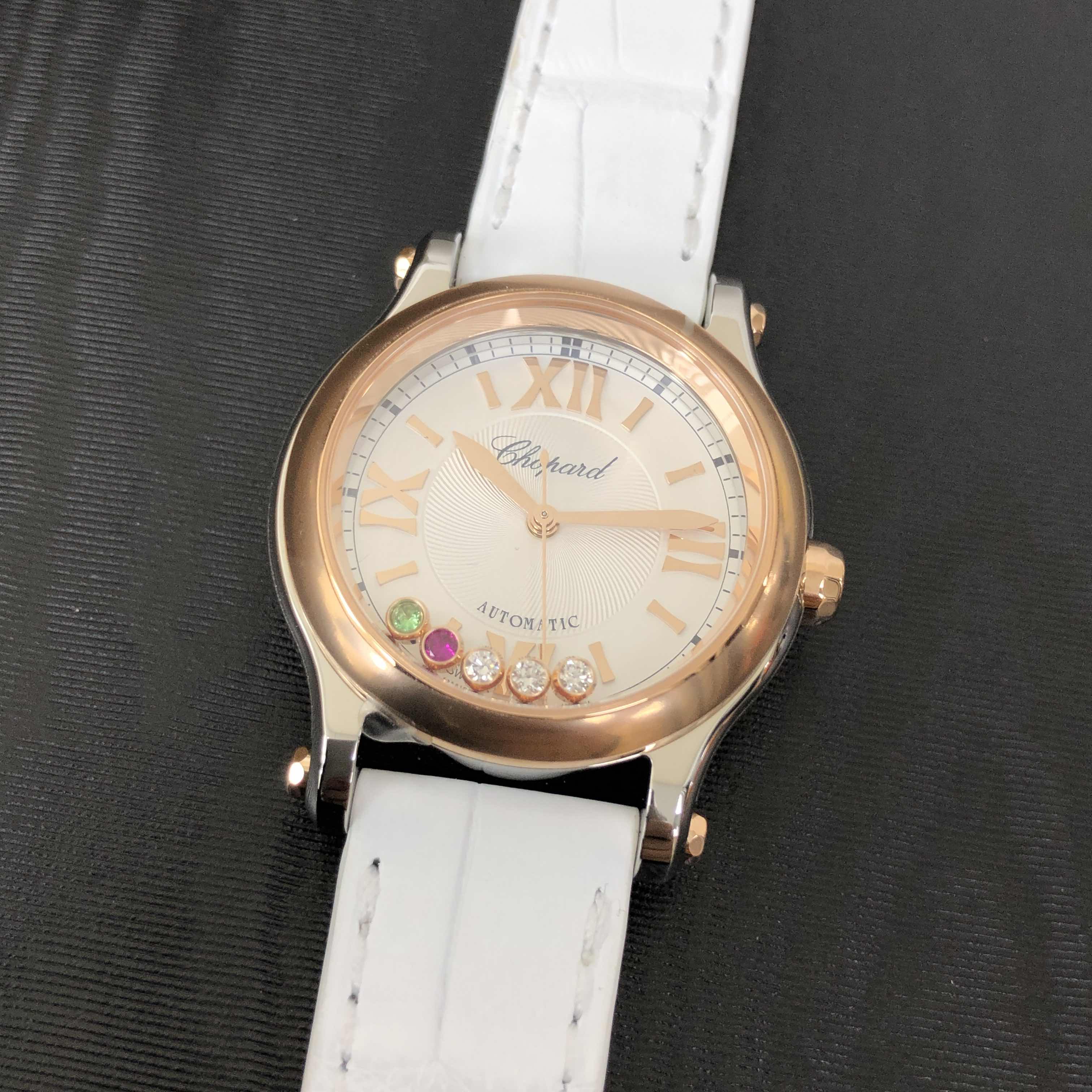 -278573-6028 CHOPARD HAPPY SPORT Automatic 18kt Rose Gold & Steel Replica Watch - Silver Dial - Image 5
