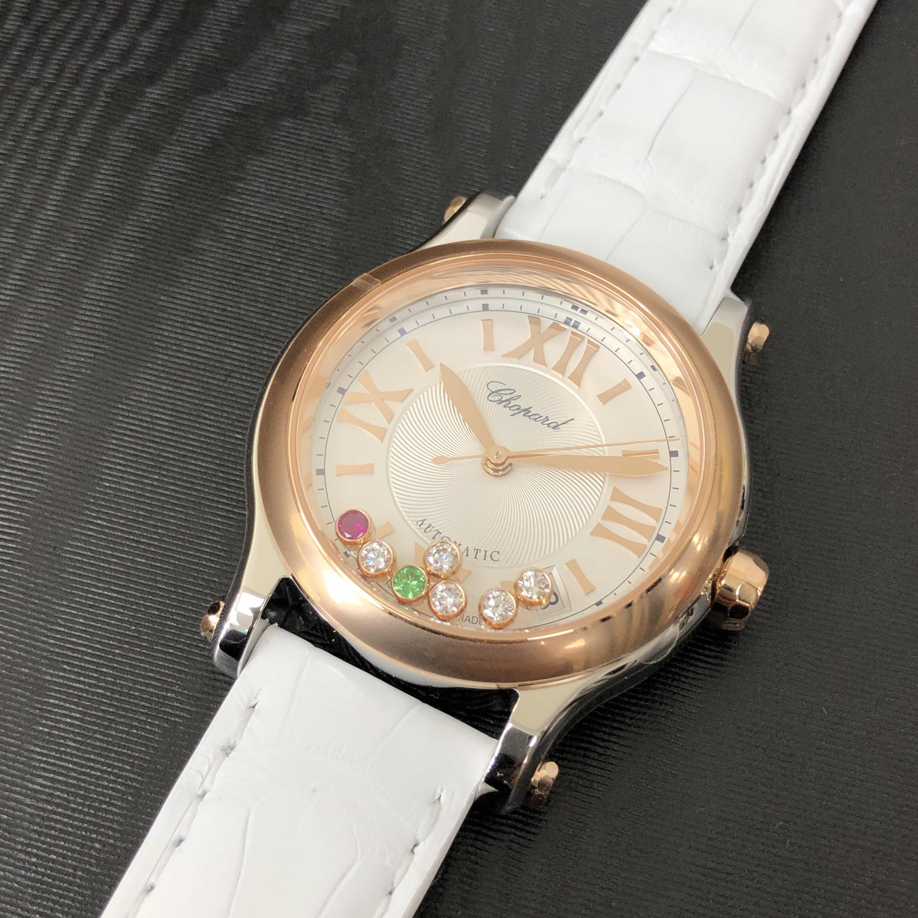 Chopard 278559-6020 Happy Sport Replica Watch, Silver Dial, Rose Gold & Steel Case, Automatic - Image 5