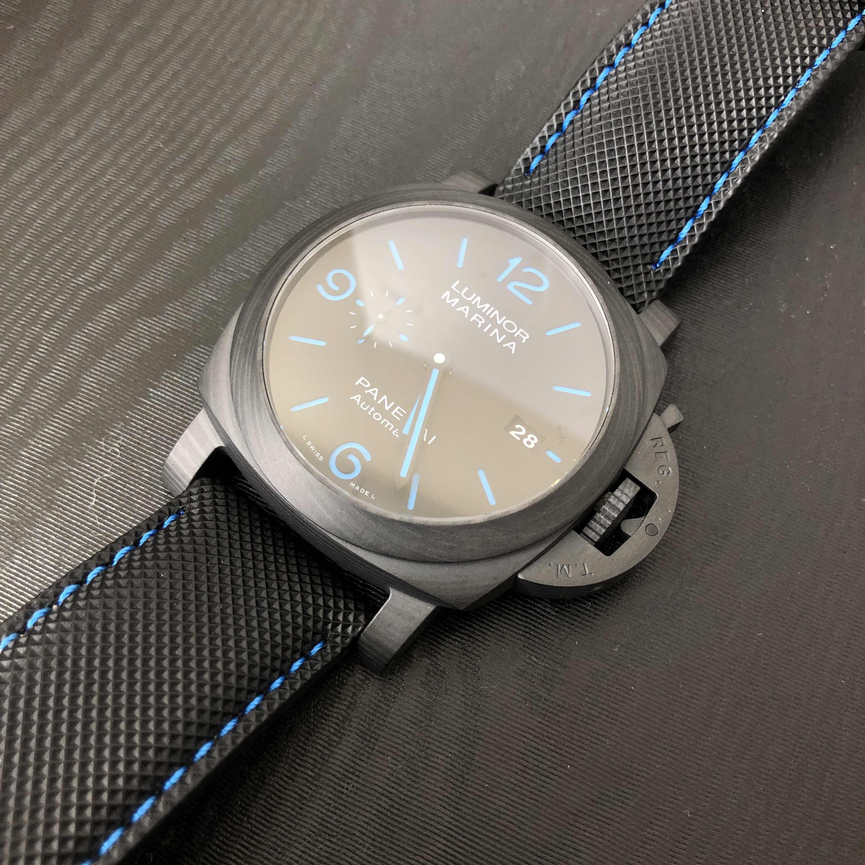 Panerai PAM01661 Luminor Marina Replica Watch, Black Dial Carbon Fiber Case, Automatic Movement - Image 5