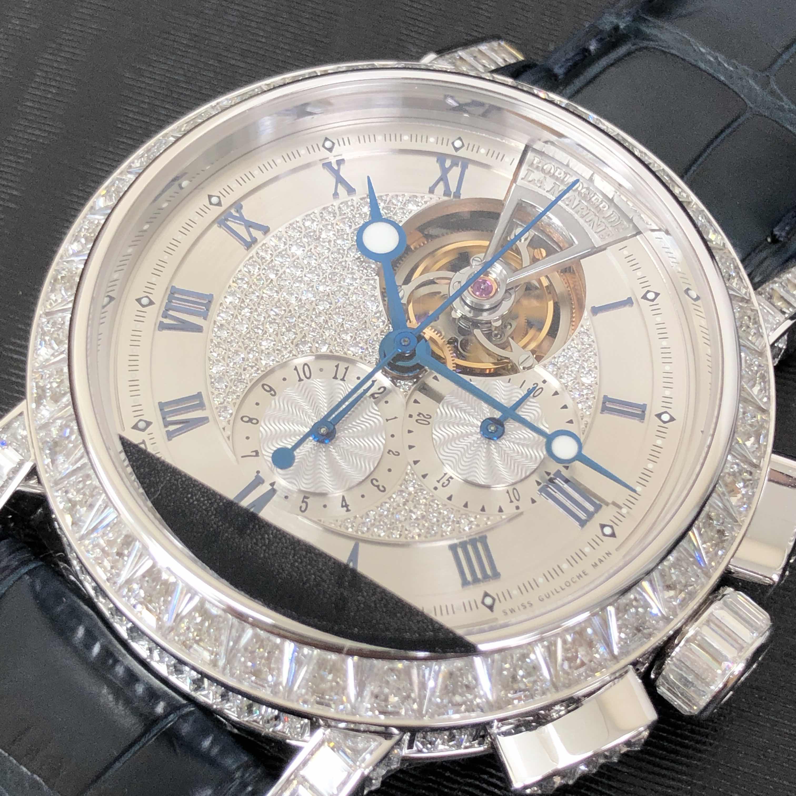 Breguet MARINE 5839BB/6D/9ZU/DD0D Manual Wind 18kt White Gold Diamond Silver Dial Replica Watch - Image 5