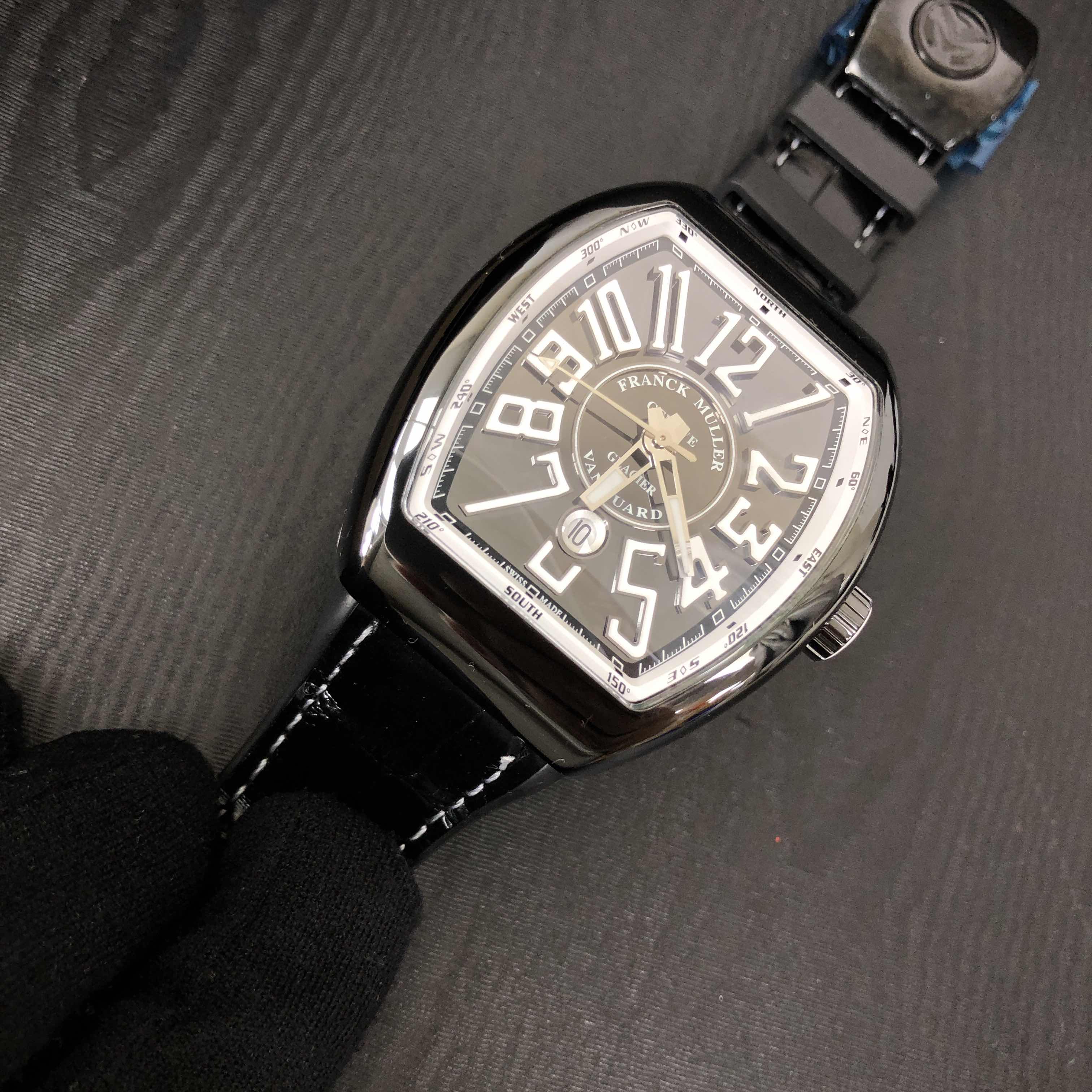 Franck Muller V 45 SC DT GLACIER AC.BC Vanguard Replica Watch, Automatic, Carbon Fiber Case, Black - Image 5