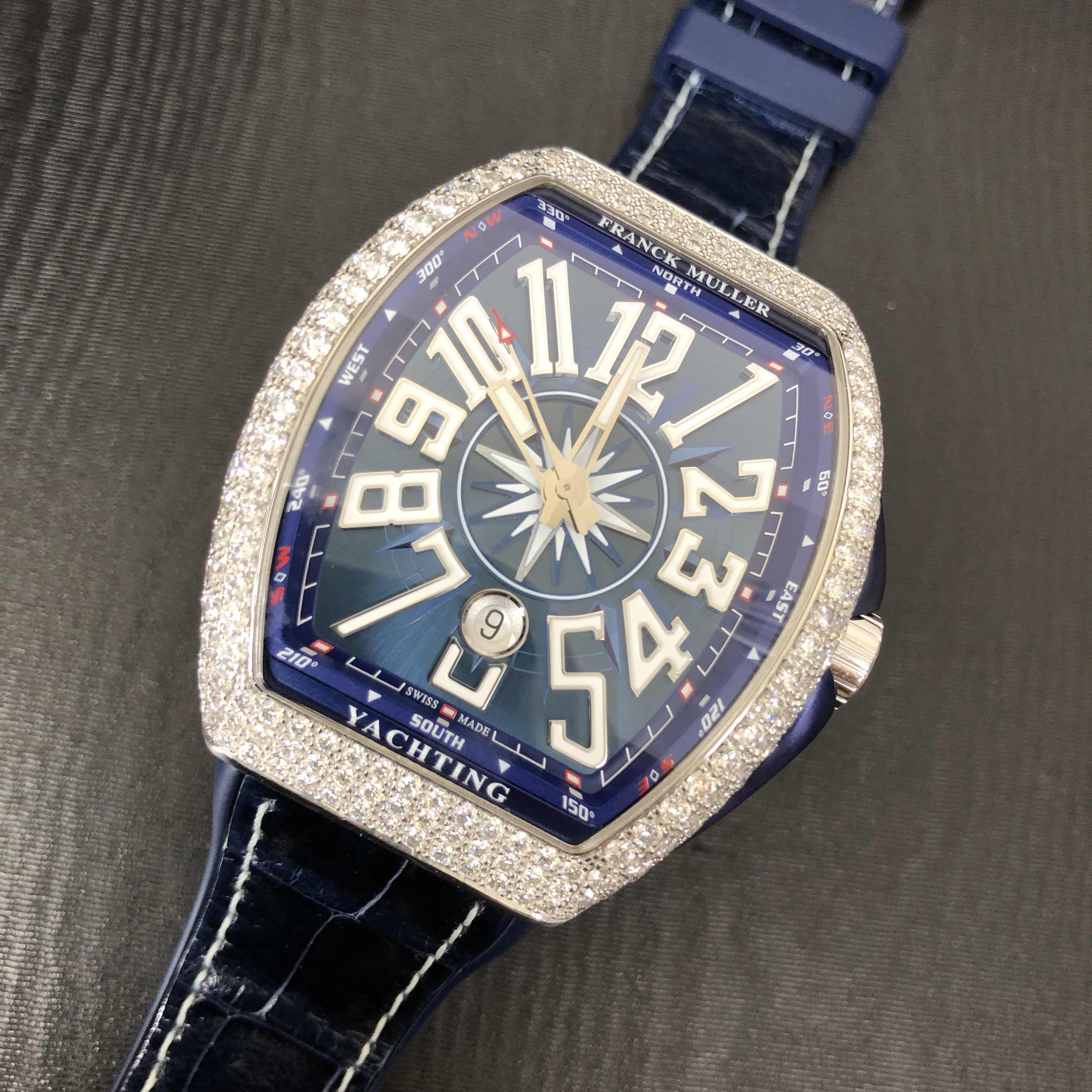 Franck Muller V45SCDTDYAC.BL Vanguard Auto Stainless Steel Diamond Dial Replica Watch - Image 5