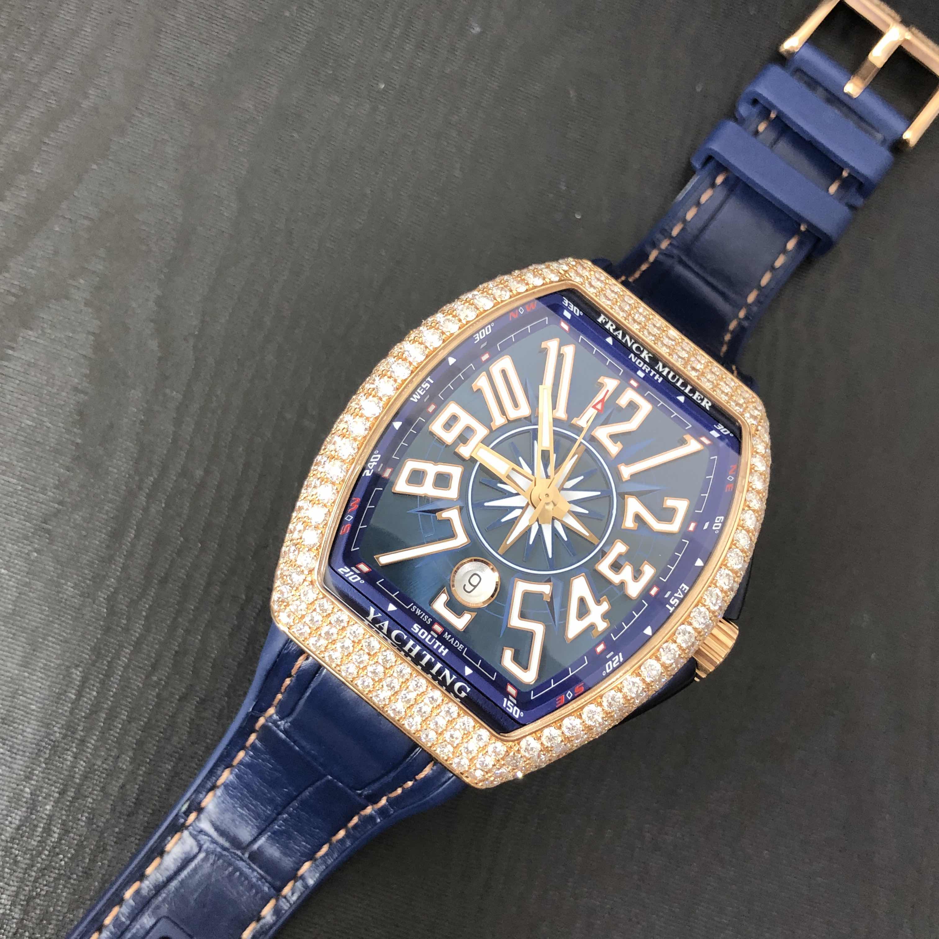 Franck Muller V 41 SC DT D YACHTING 5N.BL VANGUARD Automatic 41mm 18kt Rose Gold Diamond Bezel - Image 5