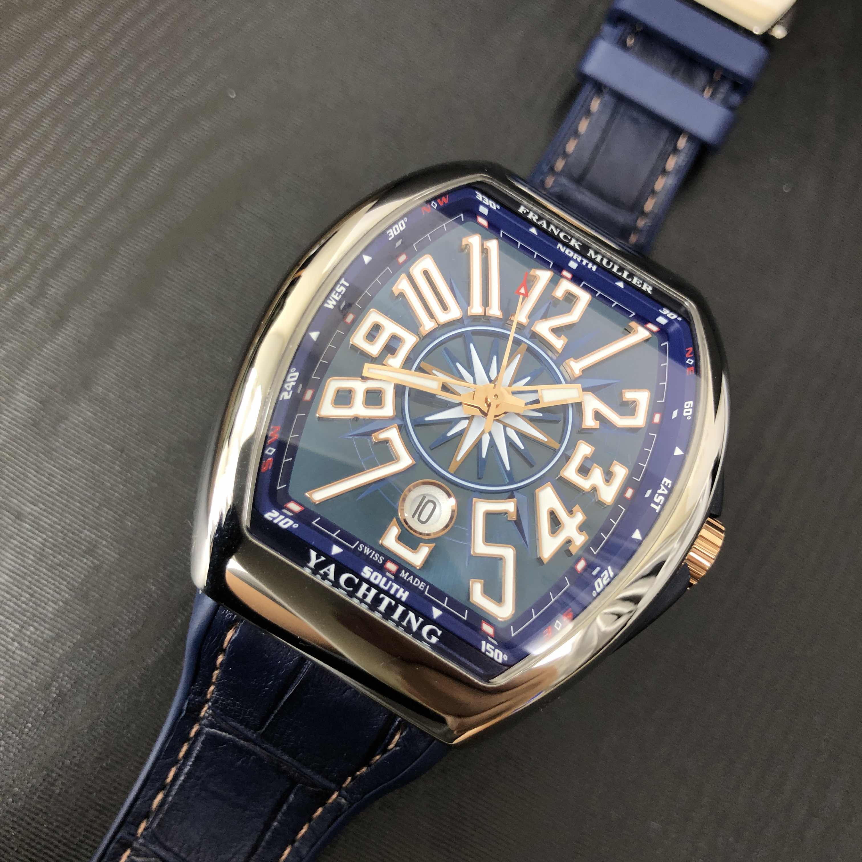 Franck Muller V 41 SC DT YACHTING STG AC.BL Vanguard Replica Watch Automatic Blue Dial Steel Case - Image 5
