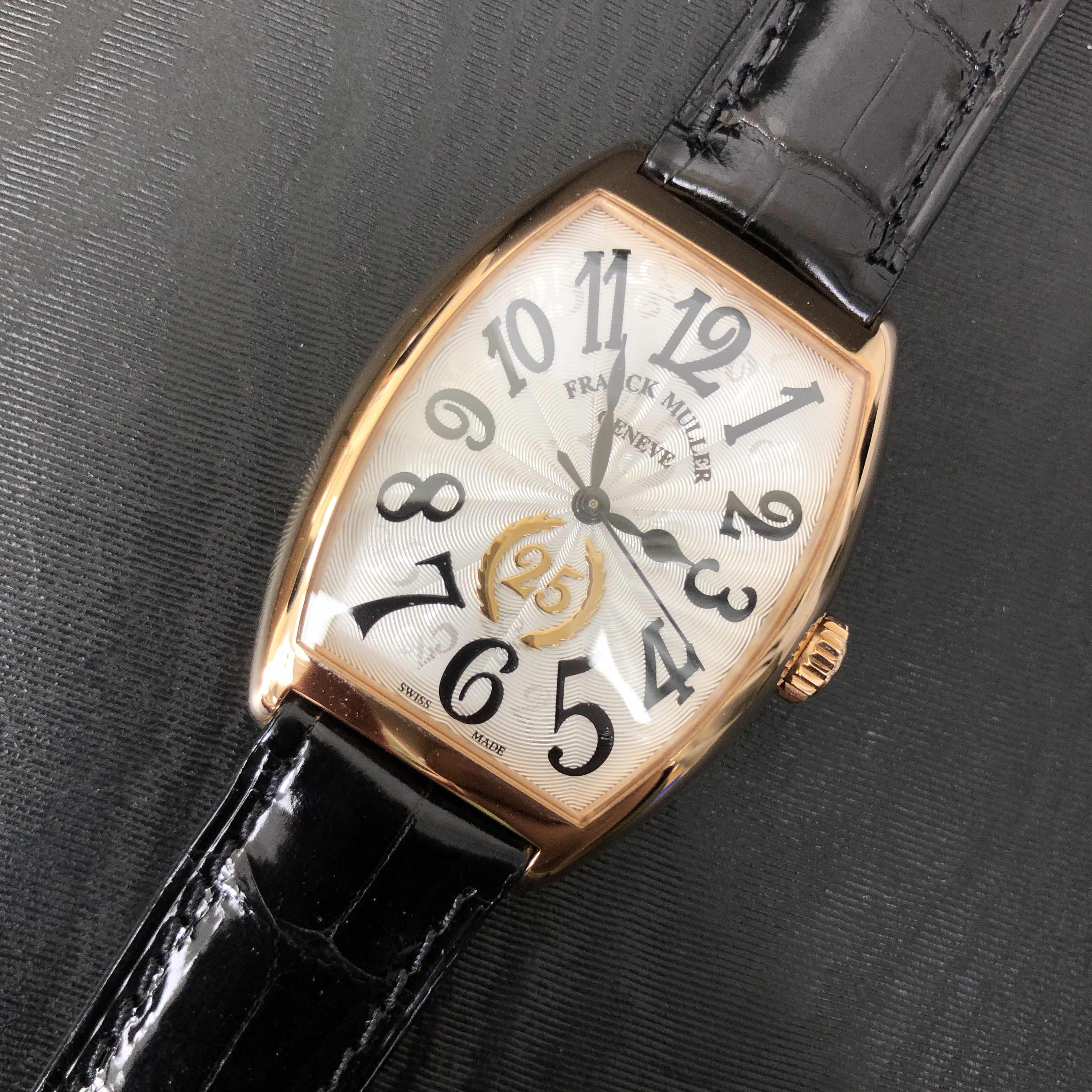 Franck Muller 2850 SC AT FO 25TH LTD 5N Automatic 18kt Rose Gold White Dial Leather Replica Watch - Image 5