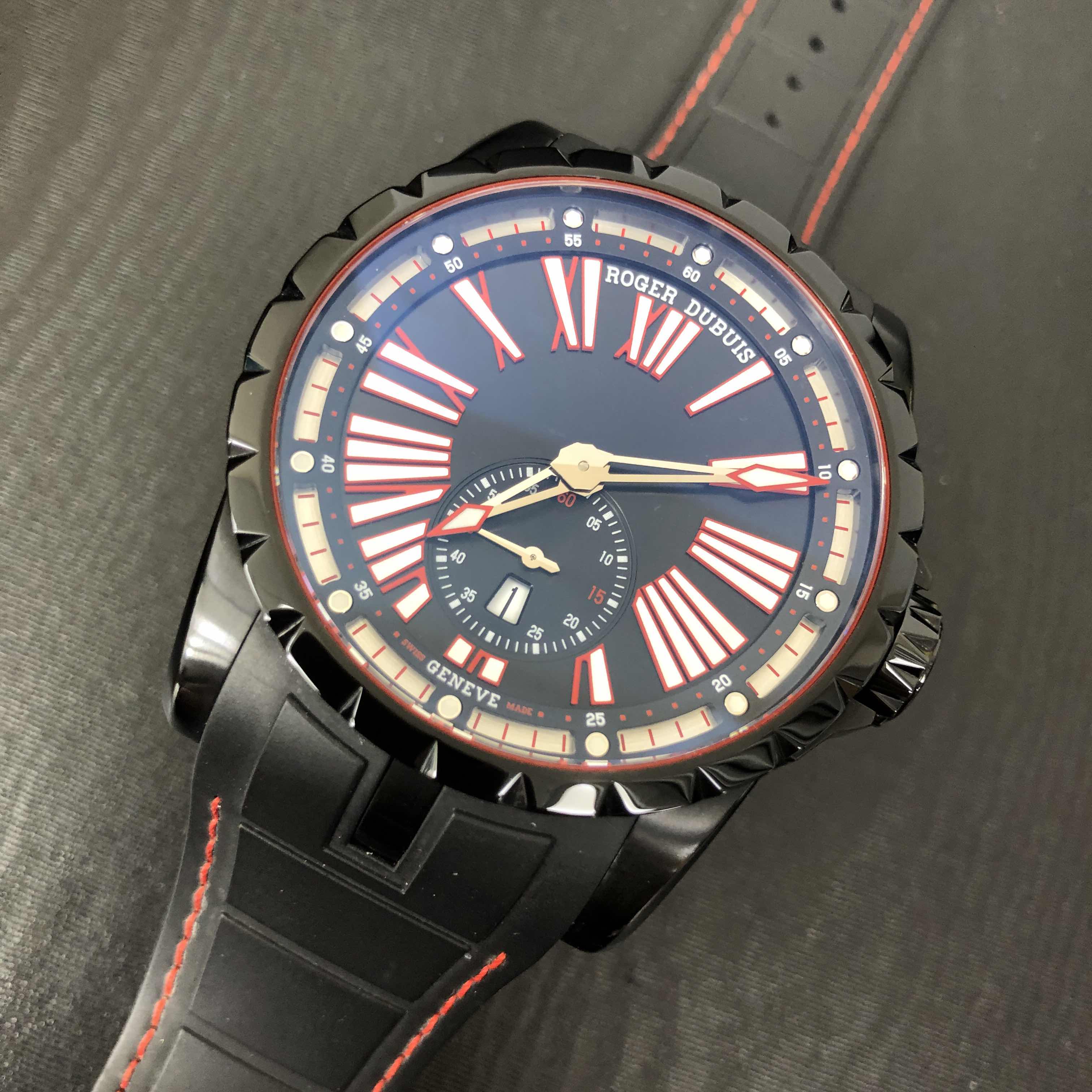Roger Dubuis RDDBEX0567 Excalibur Automatic Titanium Black Dial Rubber Strap Replica Watch - Image 5