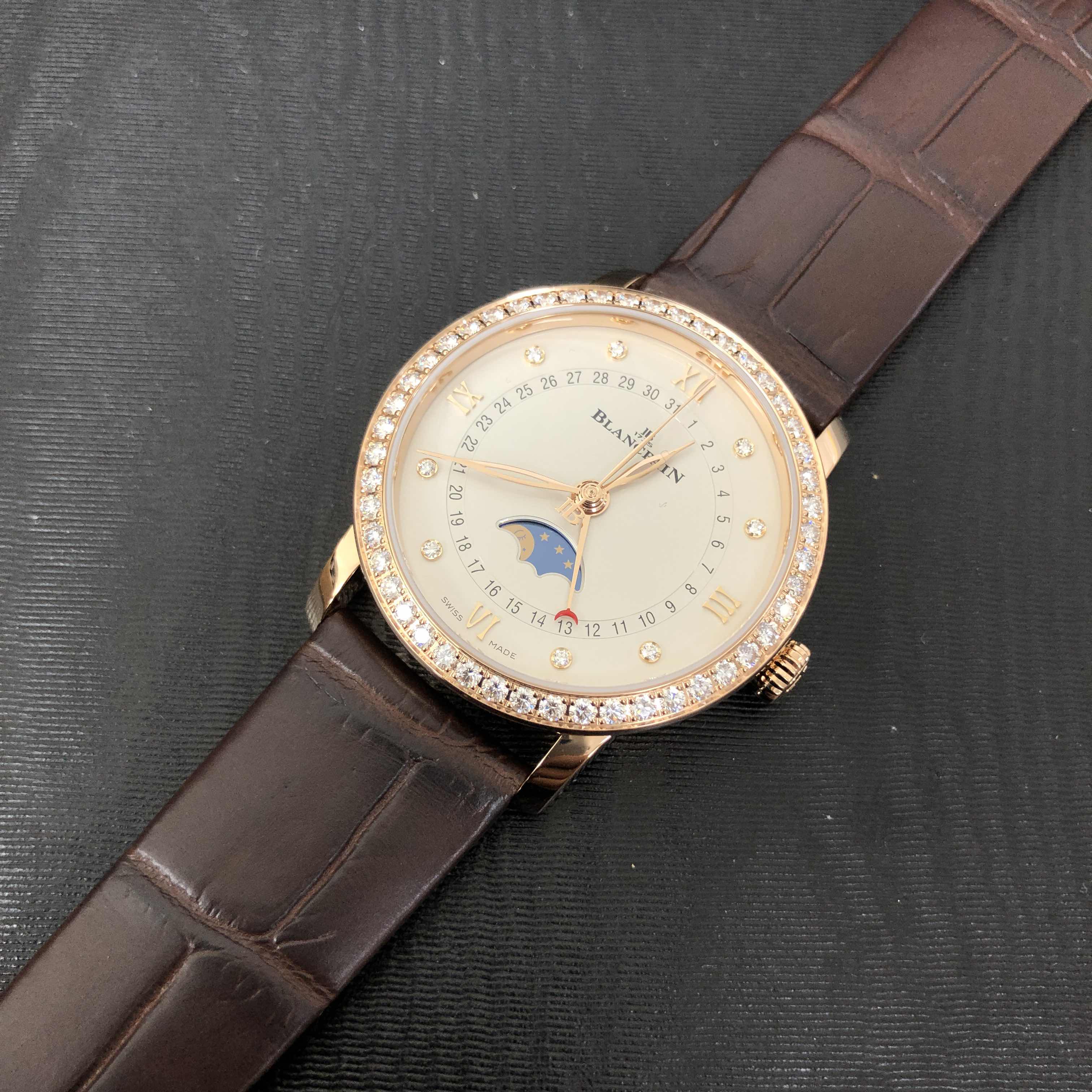 Blancpain 6126-2987-55A VILLERET Automatic 18kt Rose Gold & Diamonds Beige Dial | 6126-2987-55A - Image 5