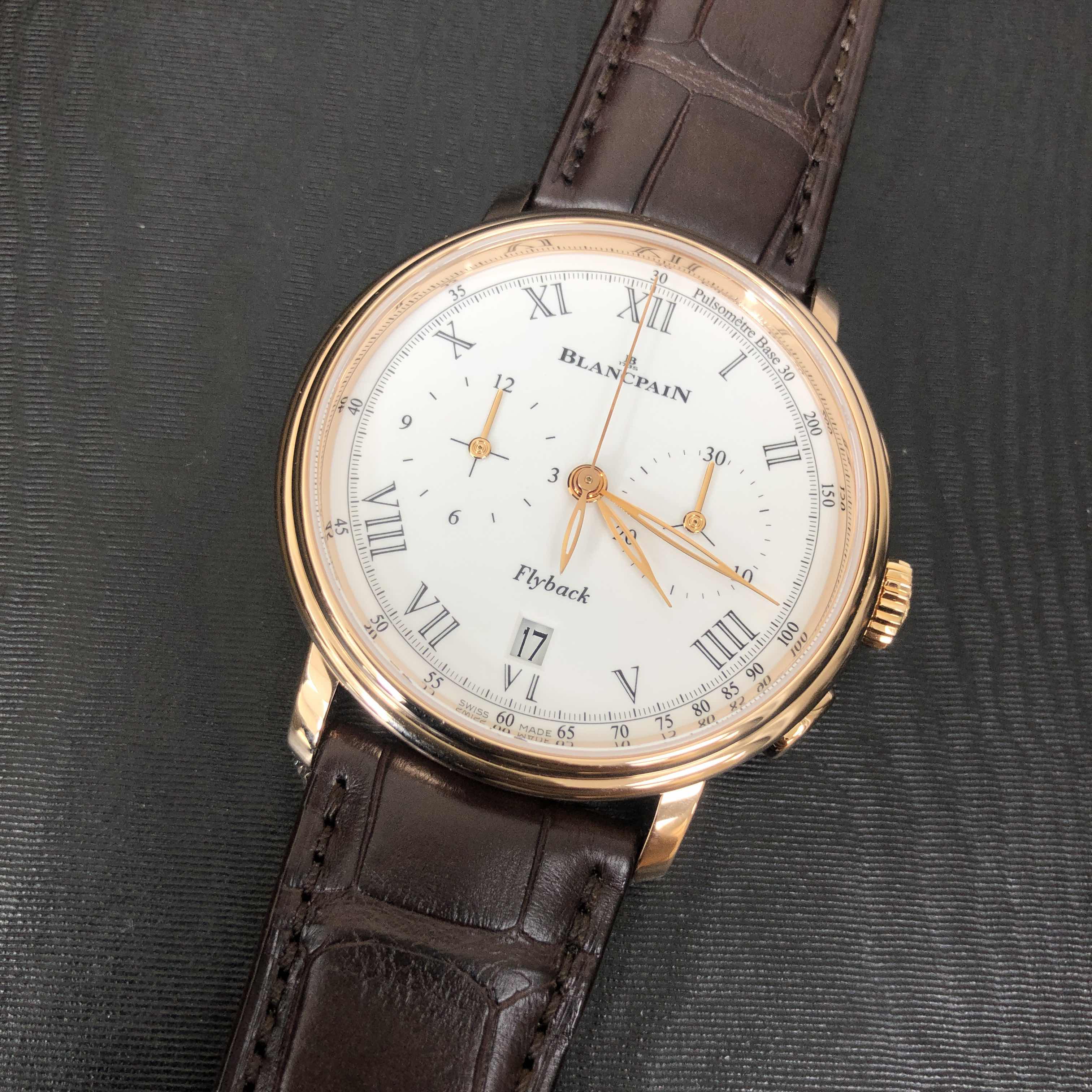 Blancpain 6680F-3631-55B Classic Replica Watch, Automatic, White Dial, 18kt Rose Gold Case - Image 5