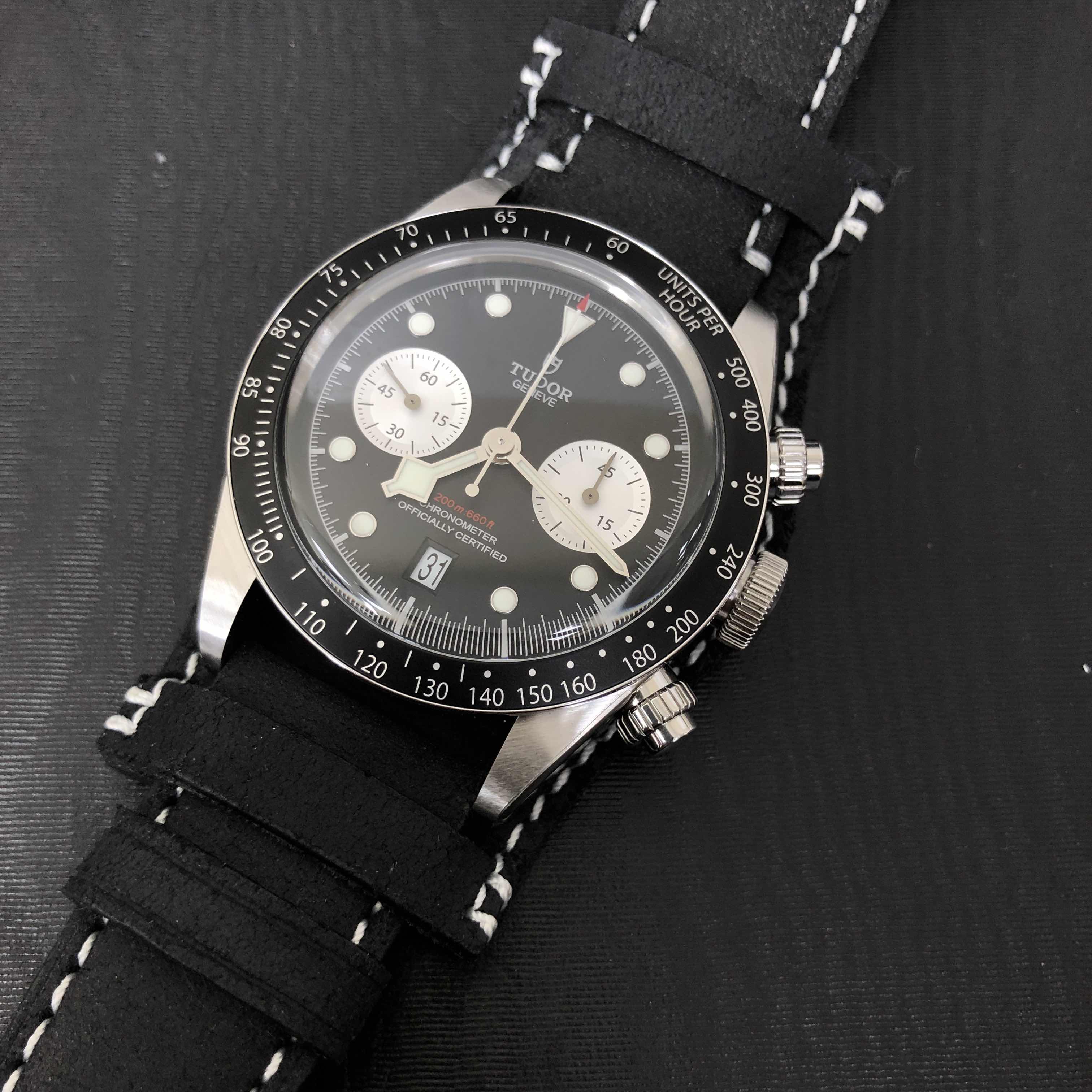 Tudor 79360NBK-LS BLACK BAY CHRONO Automatic Stainless Steel Replica Watch 41mm Black Dial Leather - Image 5