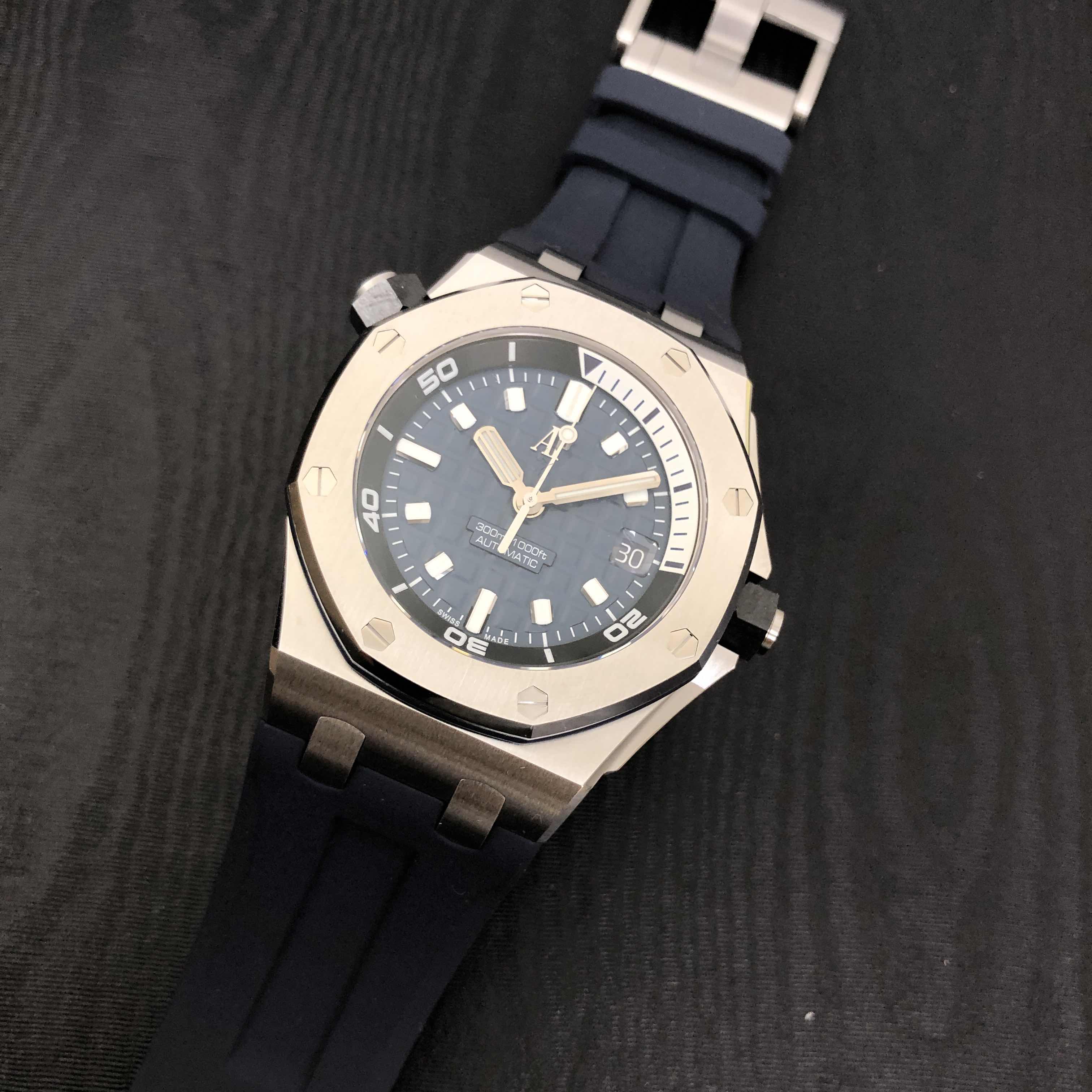 15720ST.OO.A027CA.01 - Audemars Piguet Royal Oak Offshore Replica Watch - Blue Dial Rubber Strap - Image 5