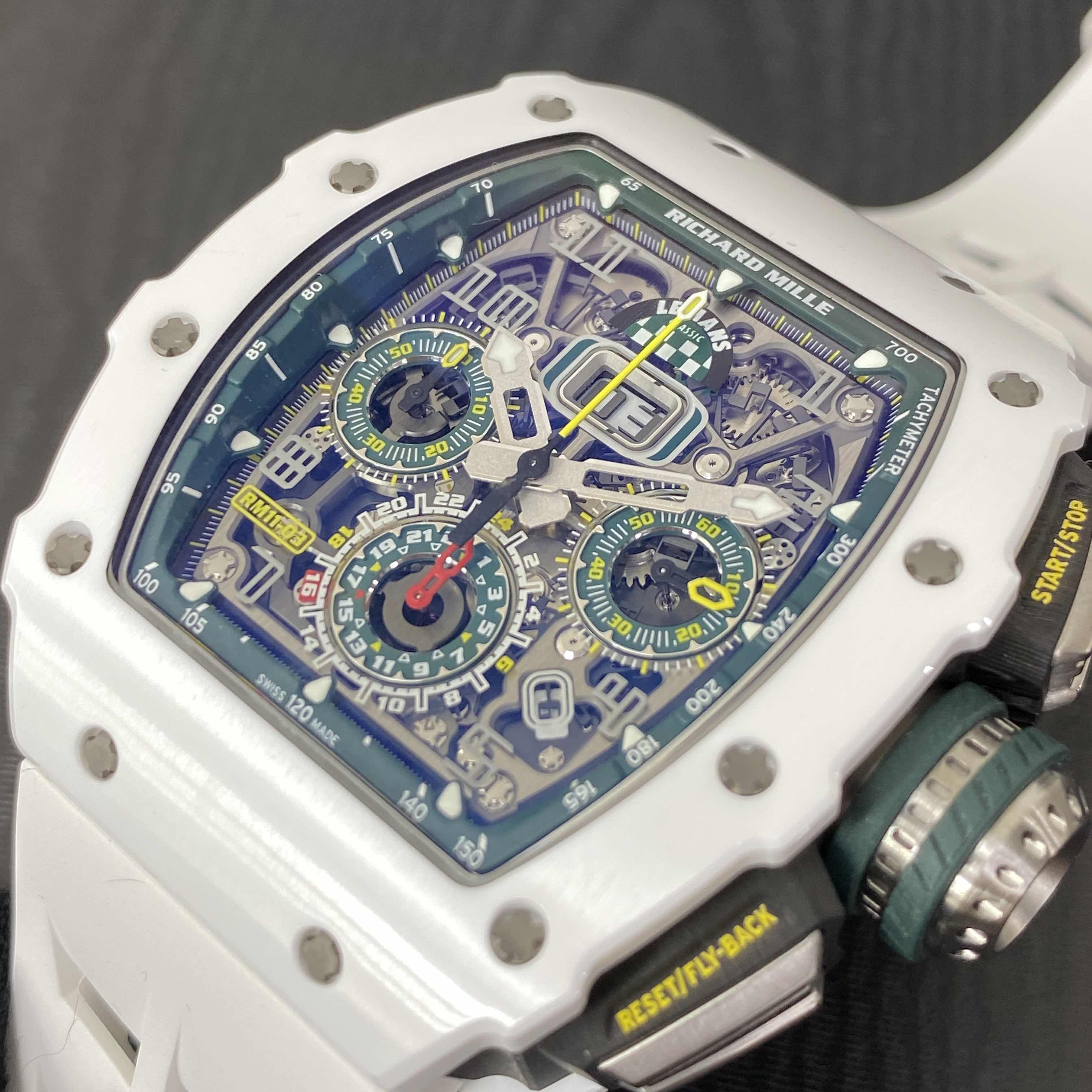 Richard Mille RM11-03 LMC LTD 150 - Replica Watch - Automatic - Ceramic Case - White Rubber Strap - Image 5
