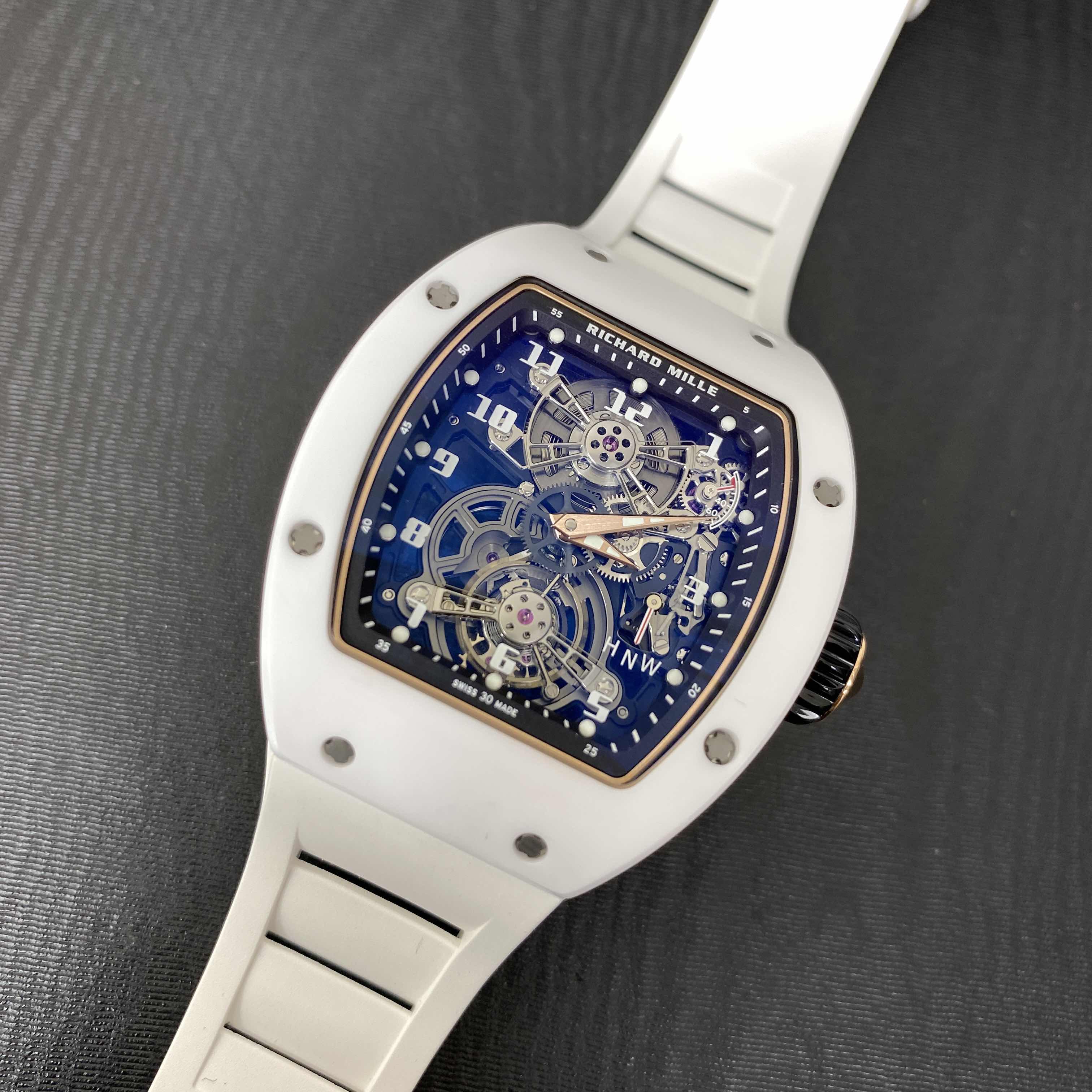 Richard Mille RM17-01 MAN SERIES Replica Watch, Manual Wind, Blue Dial, Rose Gold Case, White - Image 5