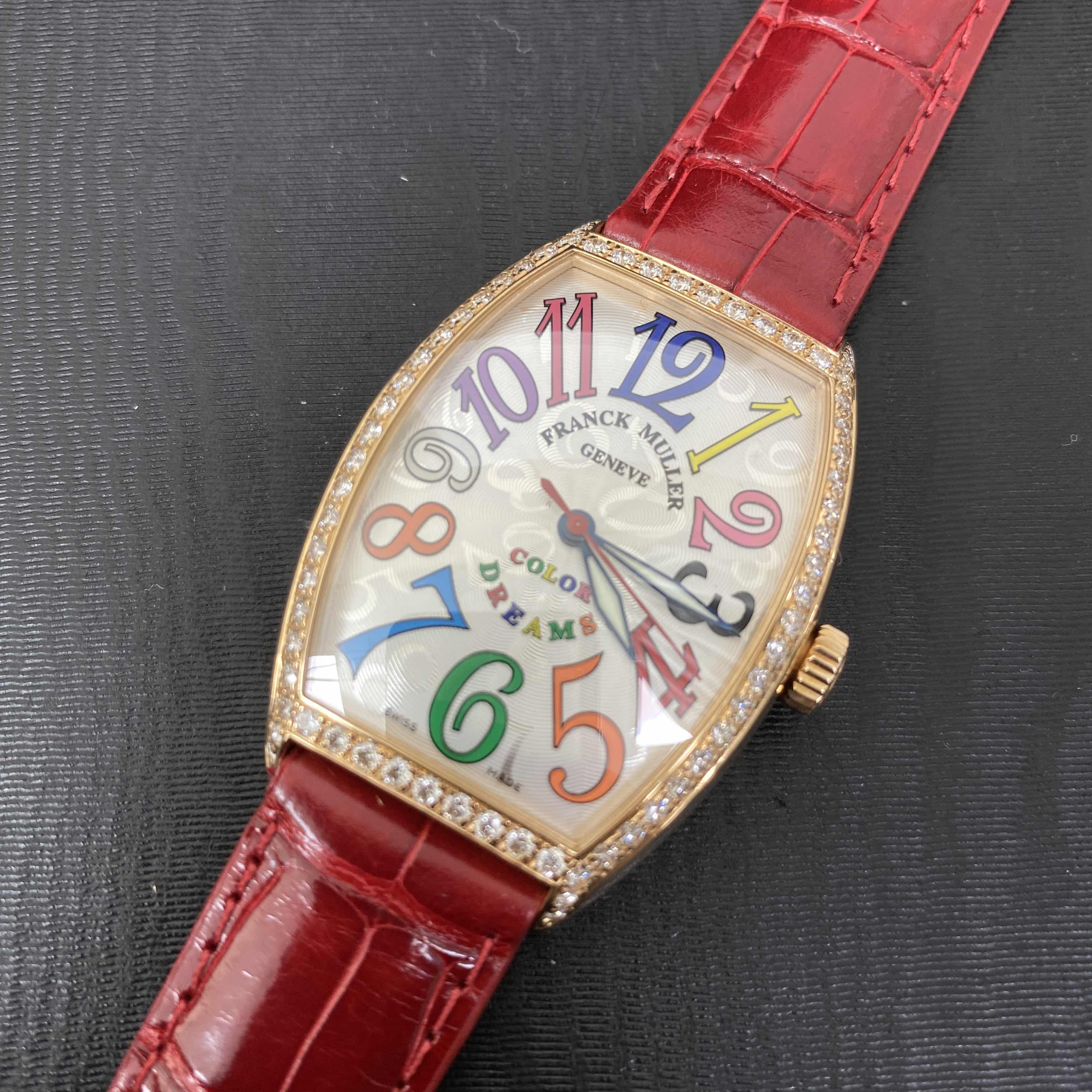 5851 M SC COL DRM D 1R 5N-RED - Franck Muller Cintree Curvex Replica Watch Automatic Silver Dial - Image 5