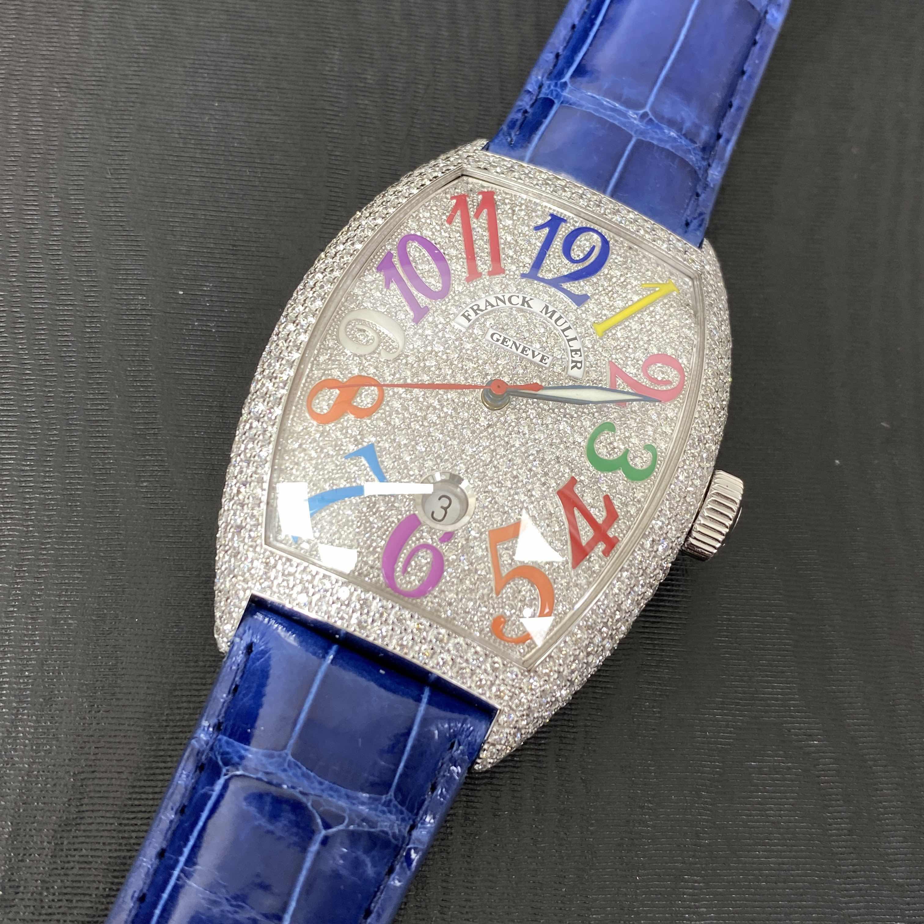 Franck Muller 8880 SC DT D6 CD COL DRMOG-BL Color Dreams Automatic 18kt White Gold Diamond Silver - Image 5