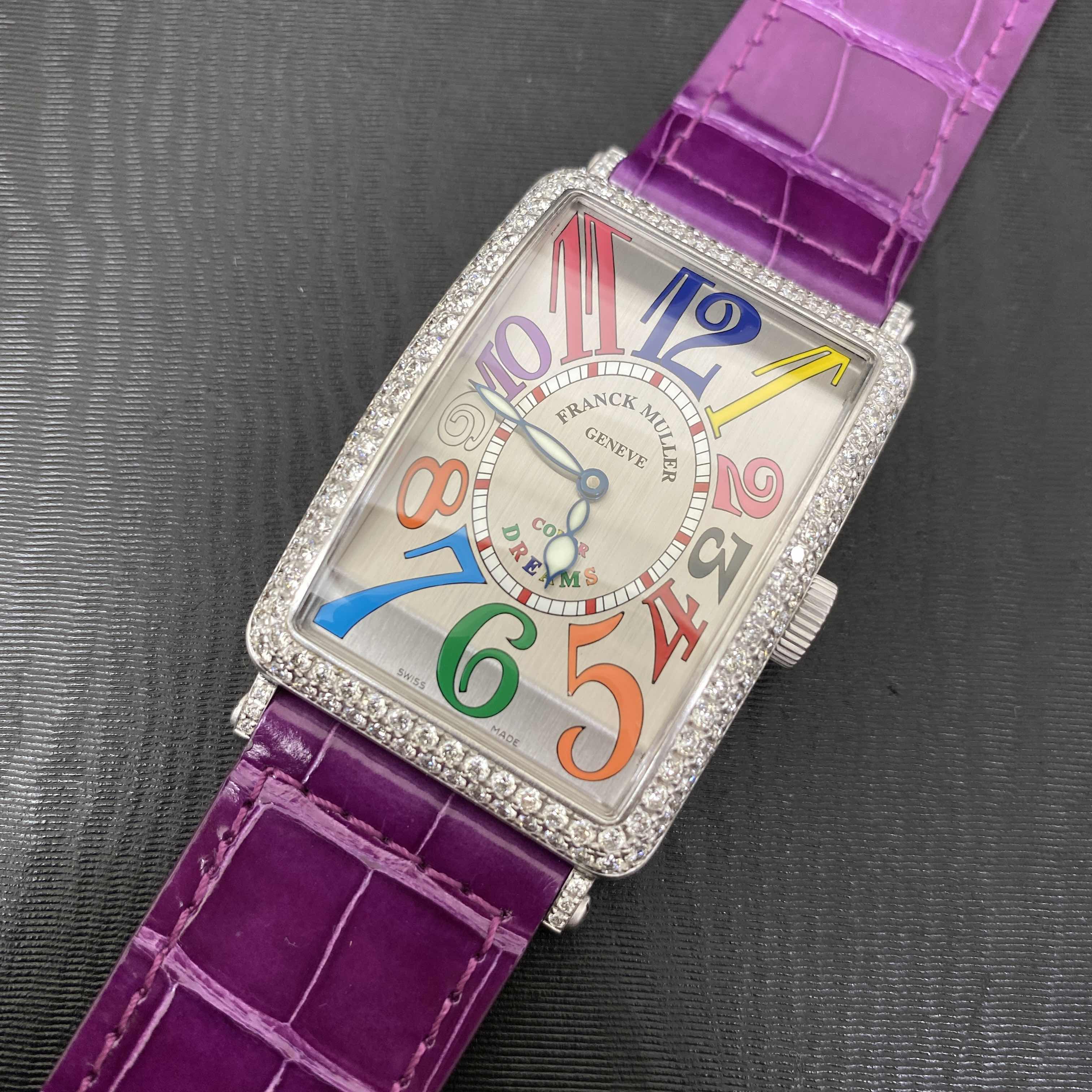 Franck Muller 1200SCD-DRMOG-PUR LONG ISLAND Automatic 18kt White Gold Diamond Replica Watch - Image 5