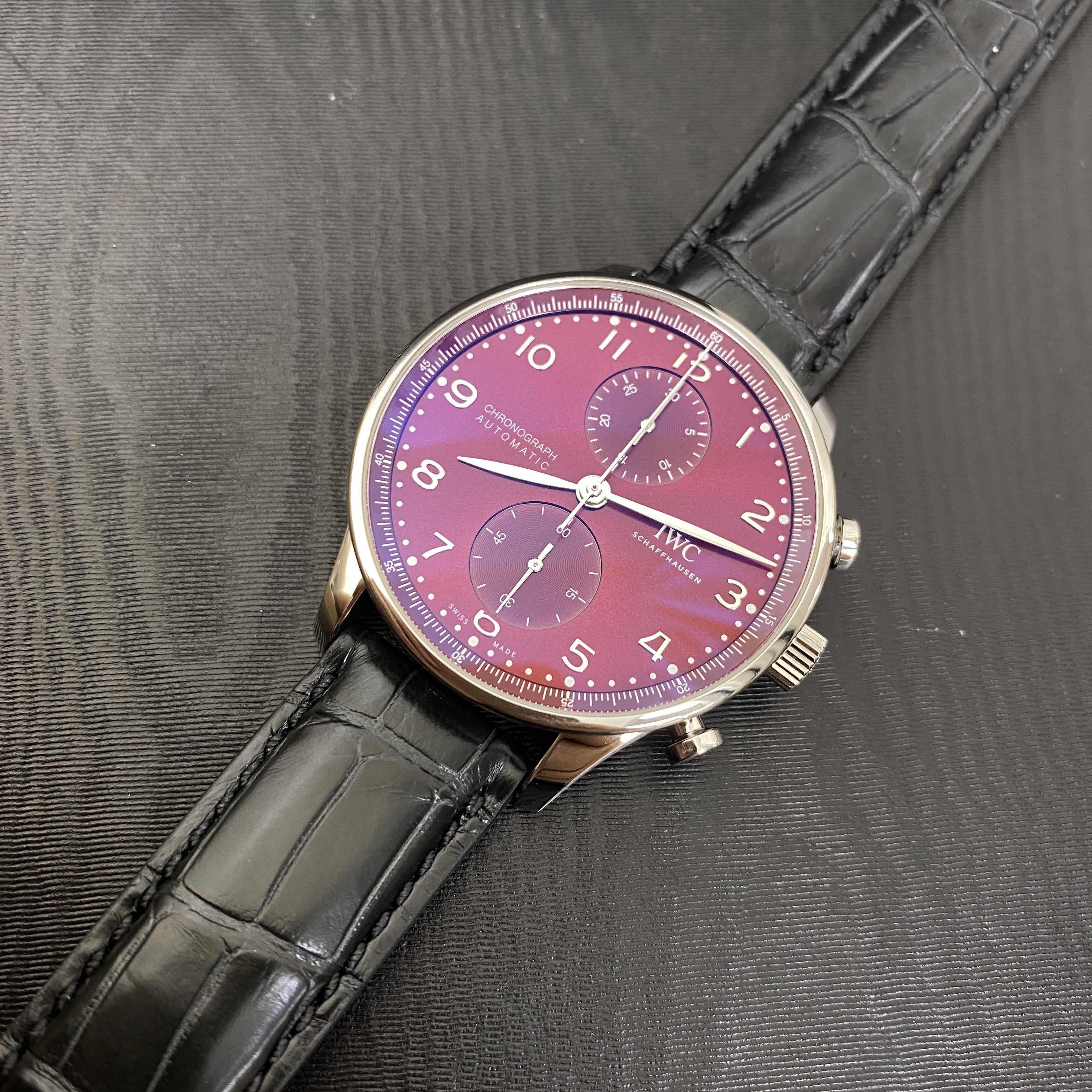 IW371616 - IWC Portuguese Automatic Replica Watch Red Dial Alligator Strap - Image 5