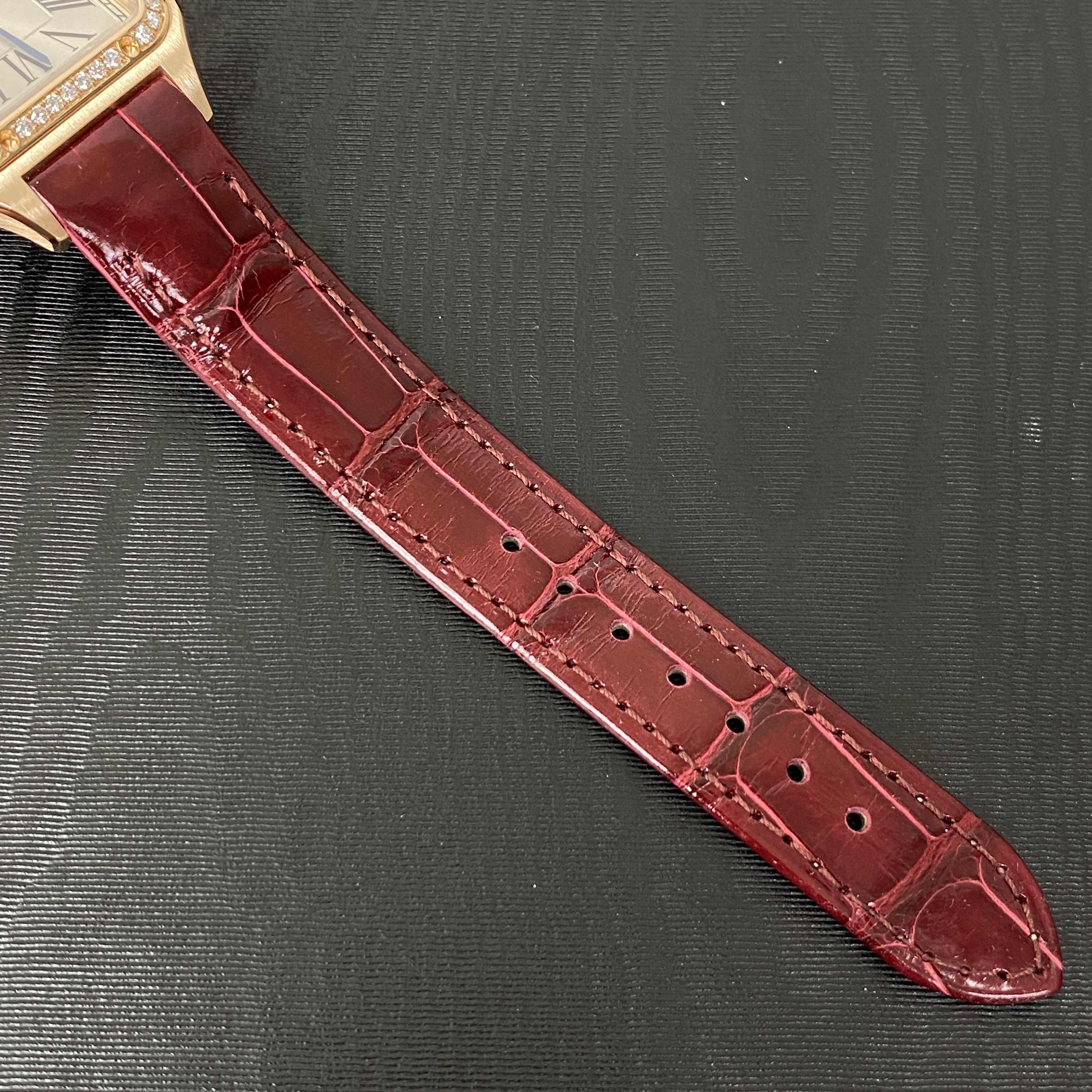 - CARTIER WJSA0017 SANTOS Quartz 18kt Rose Gold & Diamonds Replica Watch - Quartz Movement - Image 4