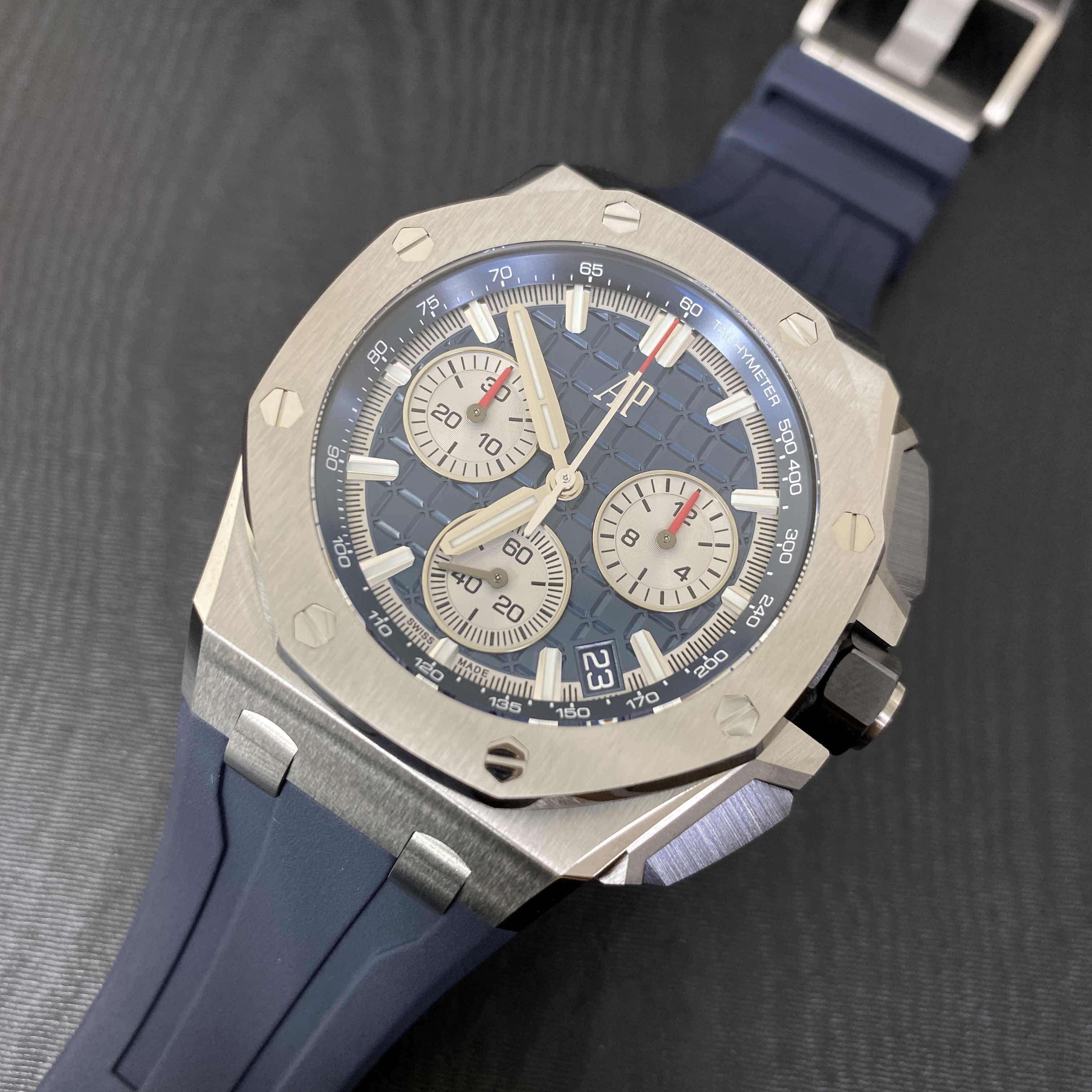 Audemars Piguet Royal Oak Offshore 26420TI.OO.A027CA.01 Replica Watch, Blue Dial, Titanium Case - Image 4